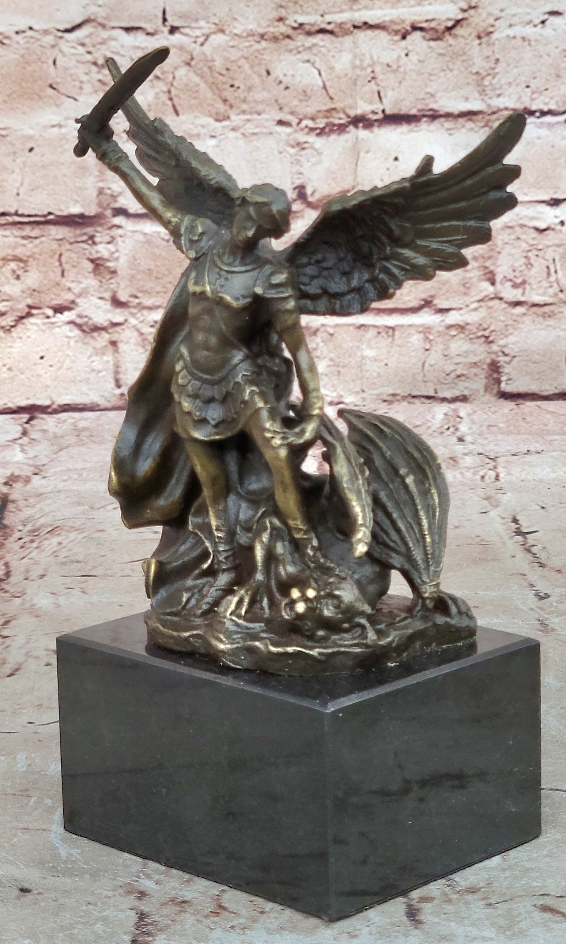 Handcrafted bronze sculpture SALE Saint Church Religious  Signed Moreau Figurine