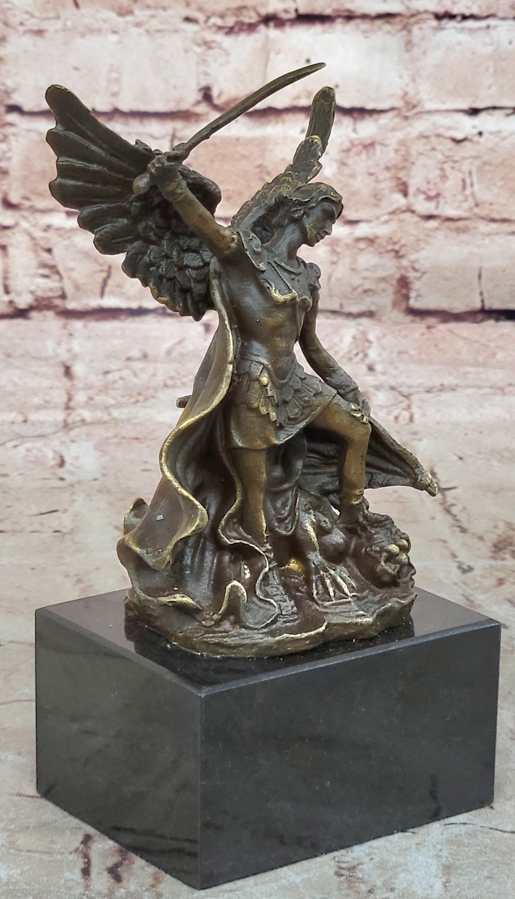 Handcrafted bronze sculpture SALE Saint Church Religious  Signed Moreau Figurine