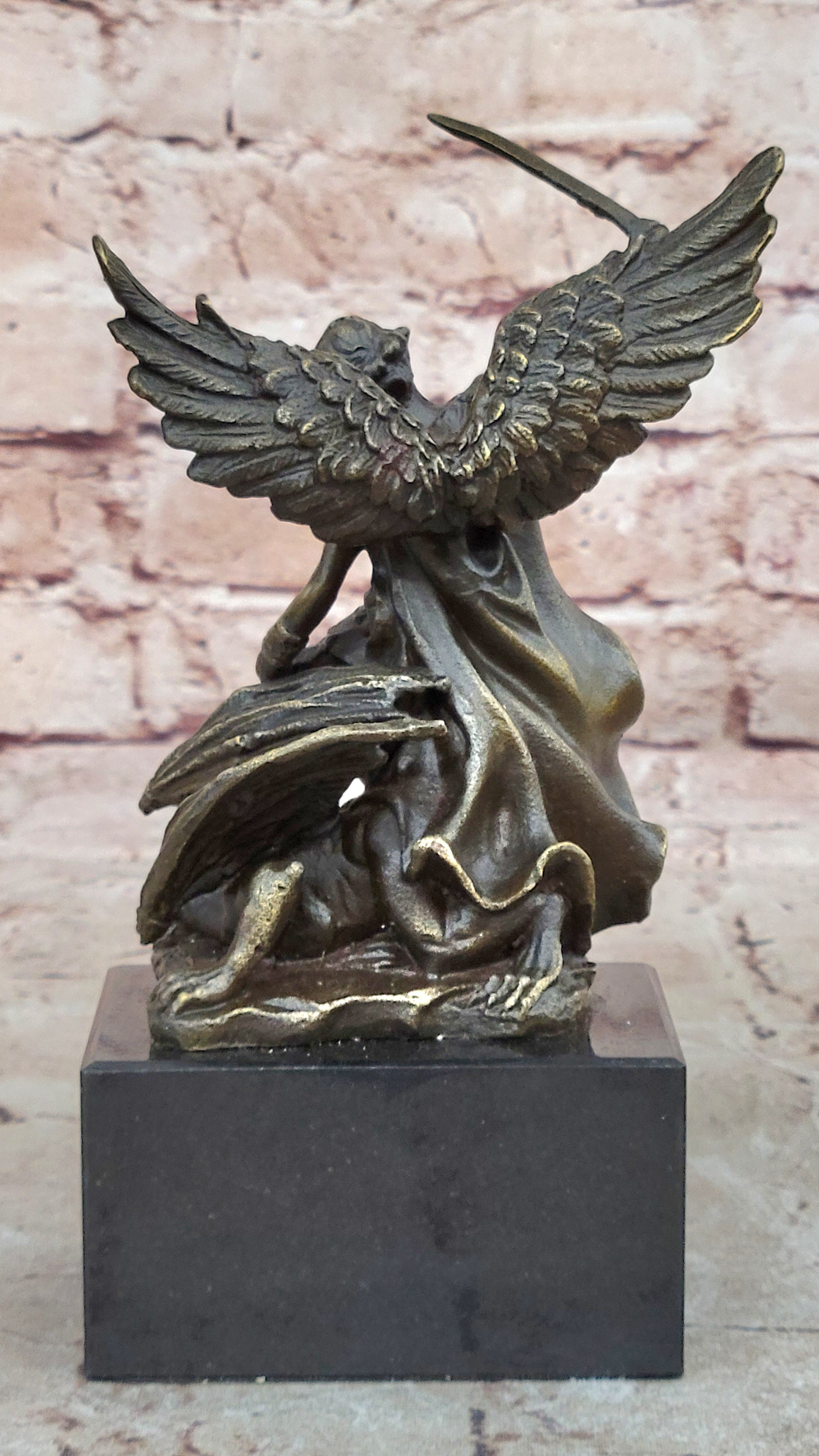 Handcrafted bronze sculpture SALE Saint Church Religious  Signed Moreau Figurine