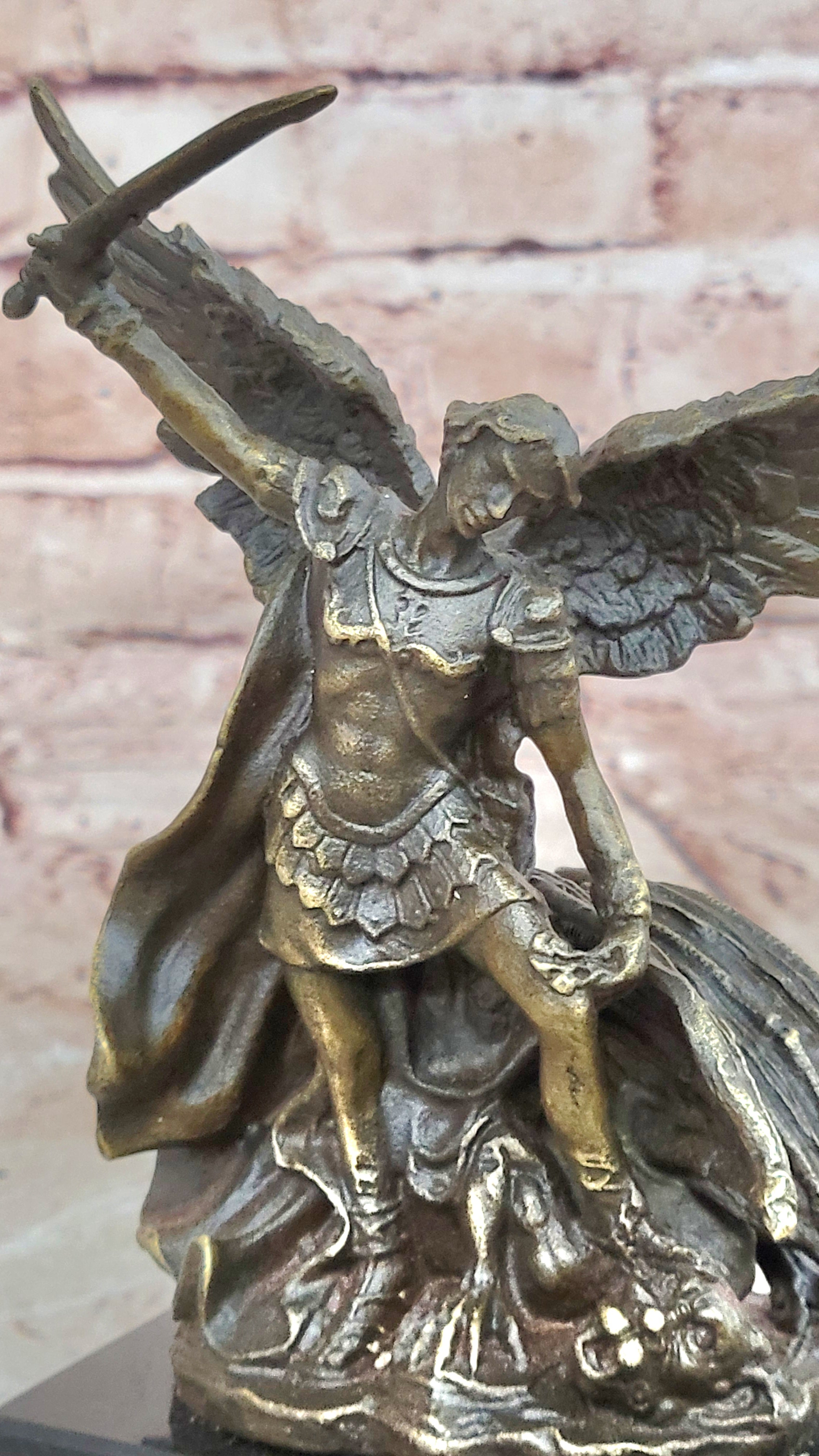 Handcrafted bronze sculpture SALE Saint Church Religious  Signed Moreau Figurine