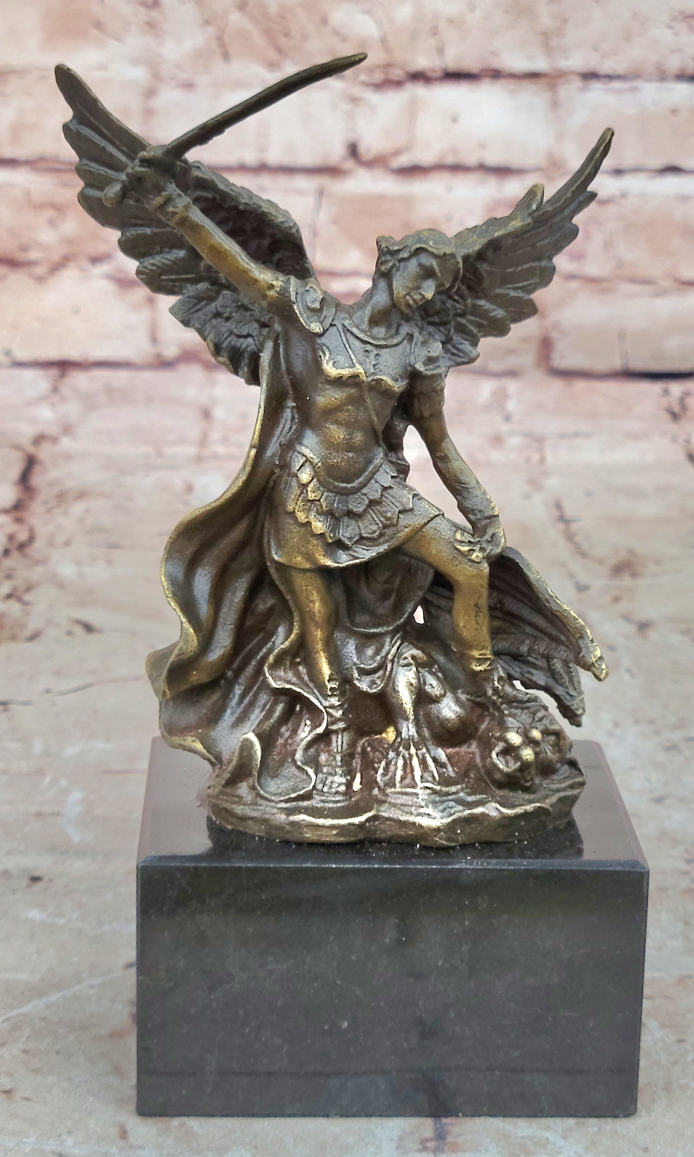 Handcrafted bronze sculpture SALE Saint Church Religious Signed Moreau Figurine