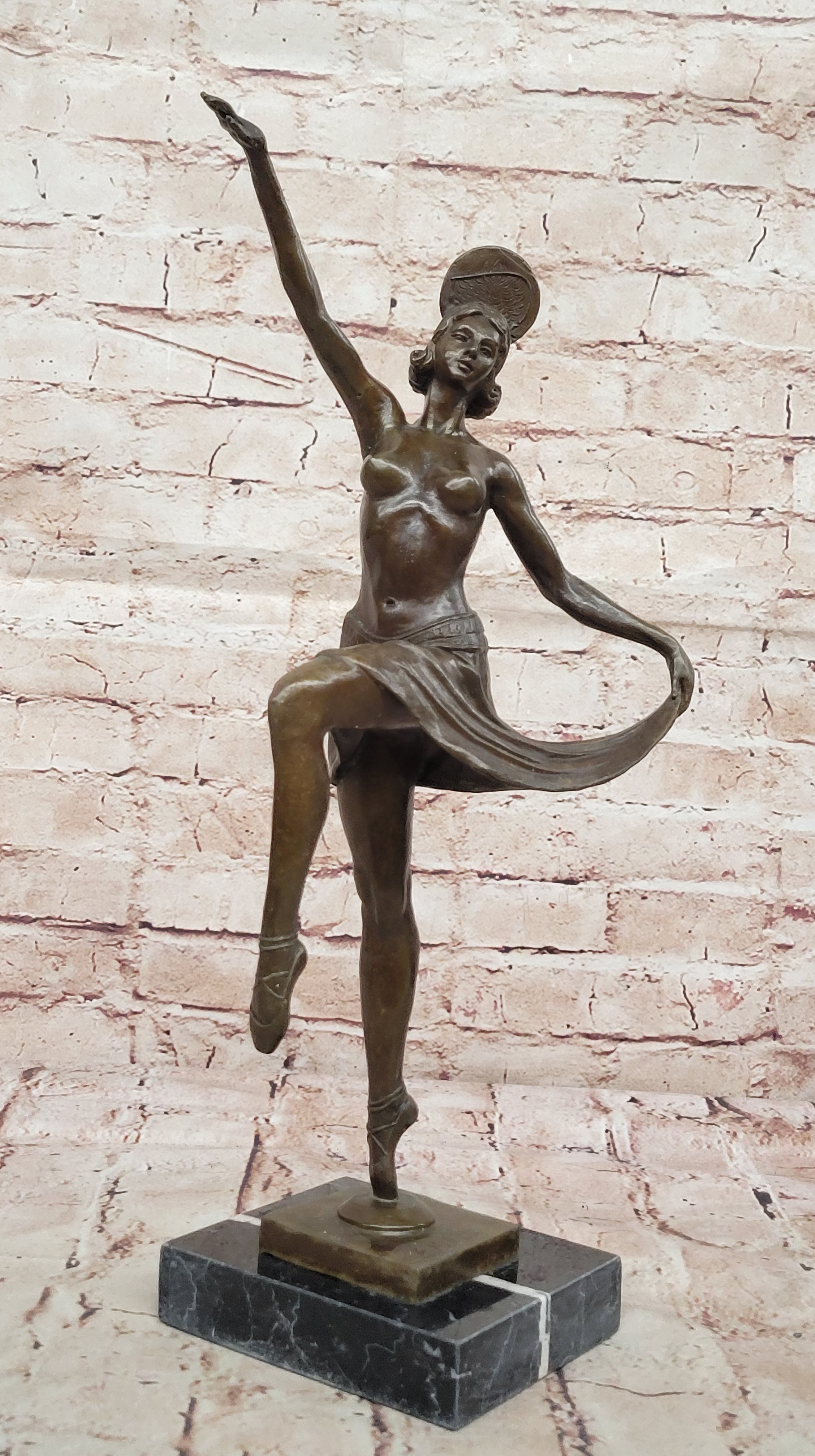 Erotic Dancer Bronze Sculpture Art Deco Style Signed Hot Cast Home Decor Figurine