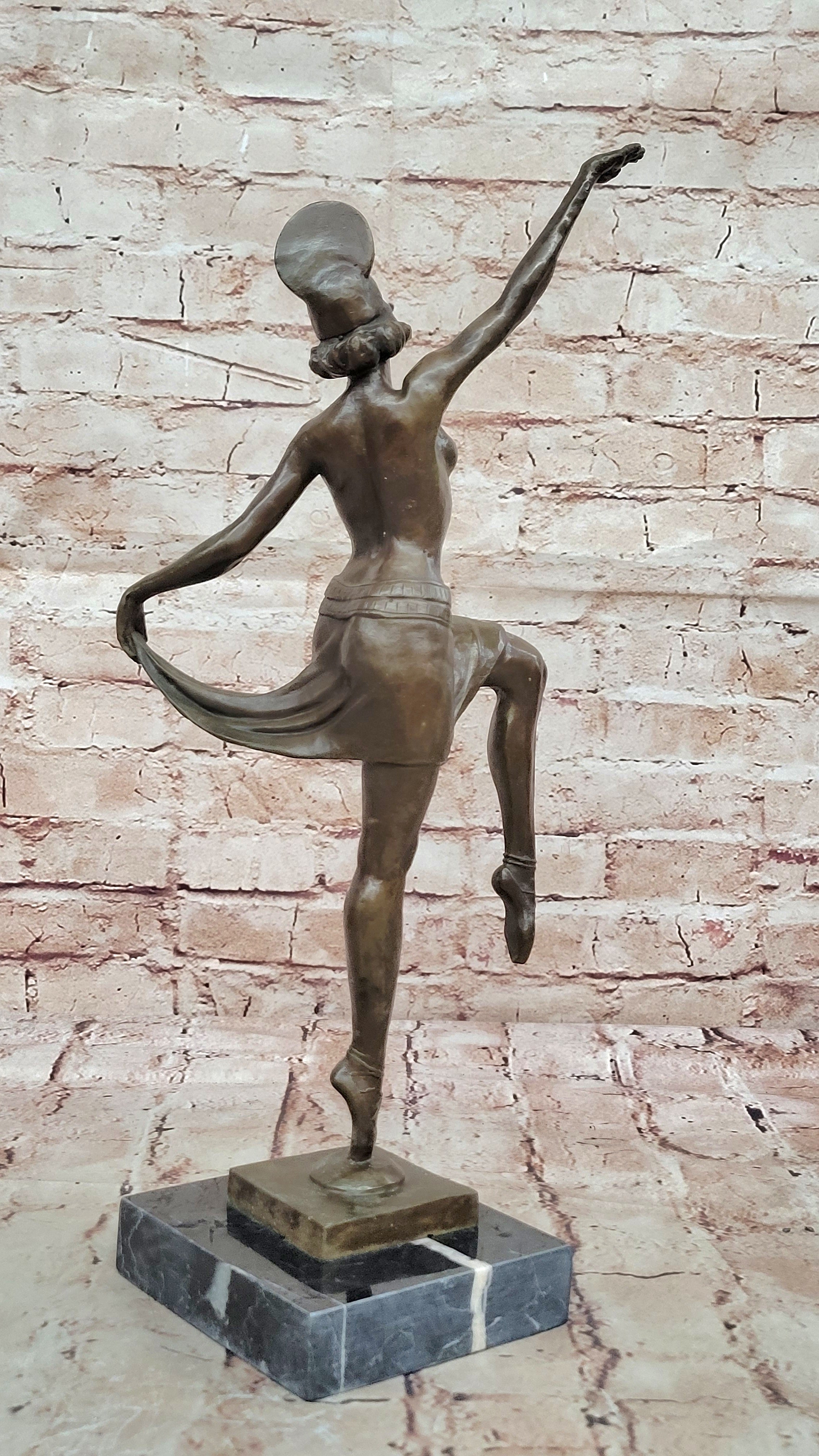 Erotic Dancer Bronze Sculpture Art Deco Style Signed Hot Cast Home Decor Figurine