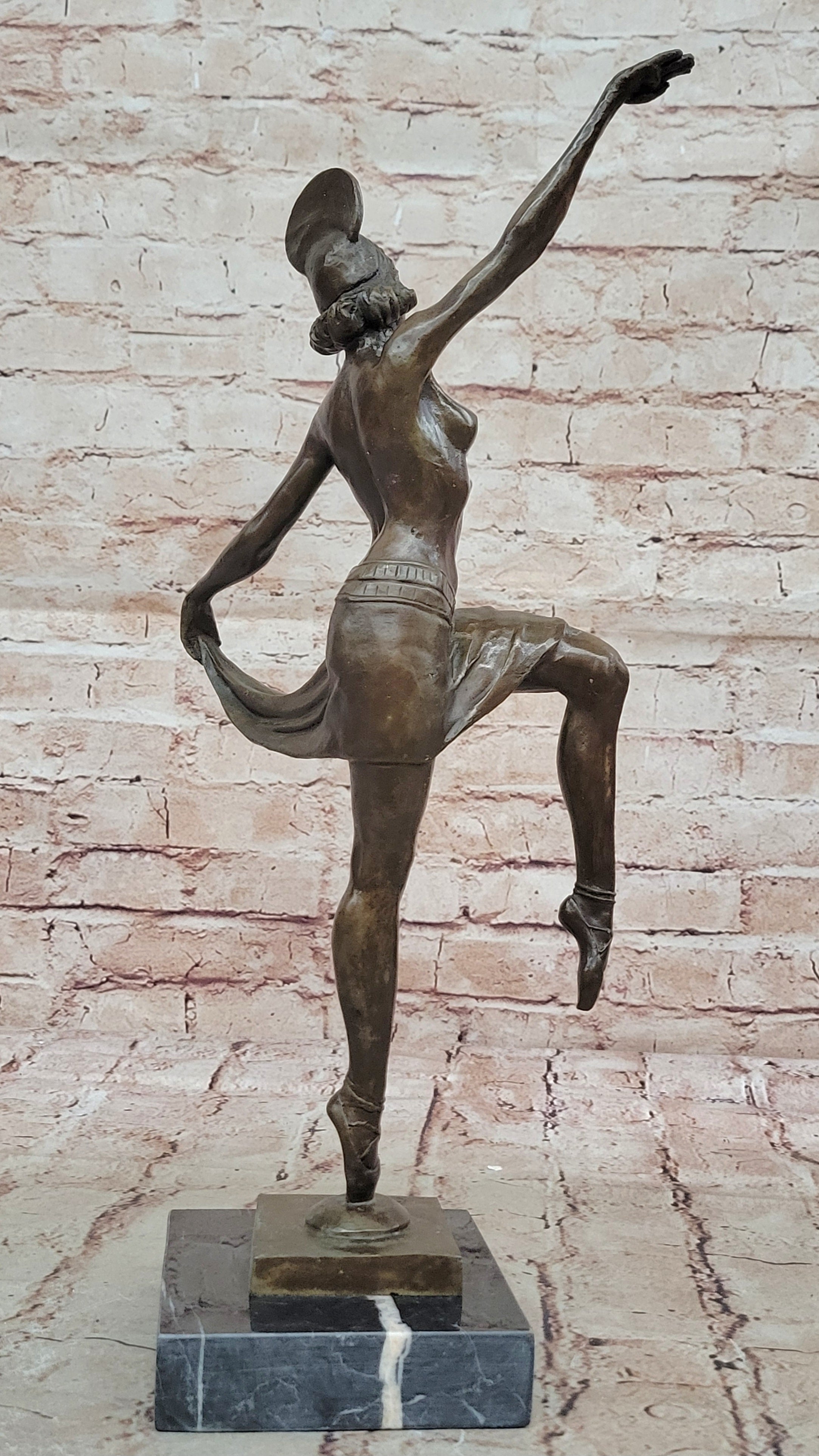Erotic Dancer Bronze Sculpture Art Deco Style Signed Hot Cast Home Decor Figurine