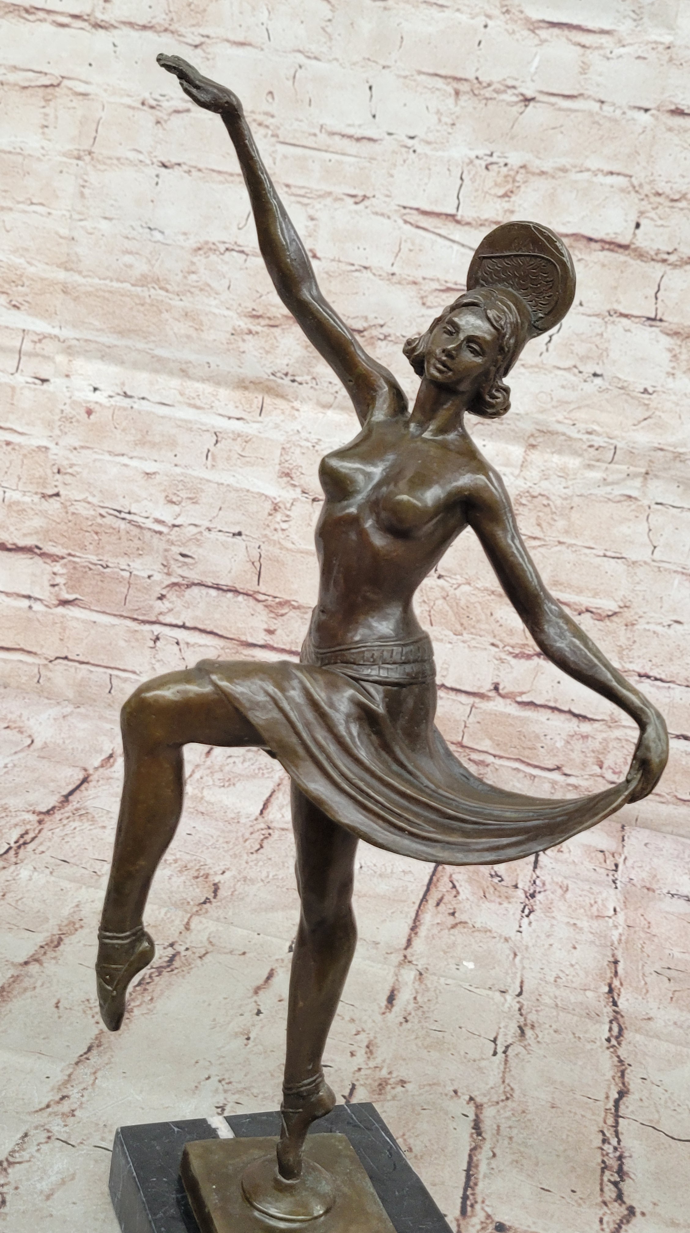 Erotic Dancer Bronze Sculpture Art Deco Style Signed Hot Cast Home Decor Figurine