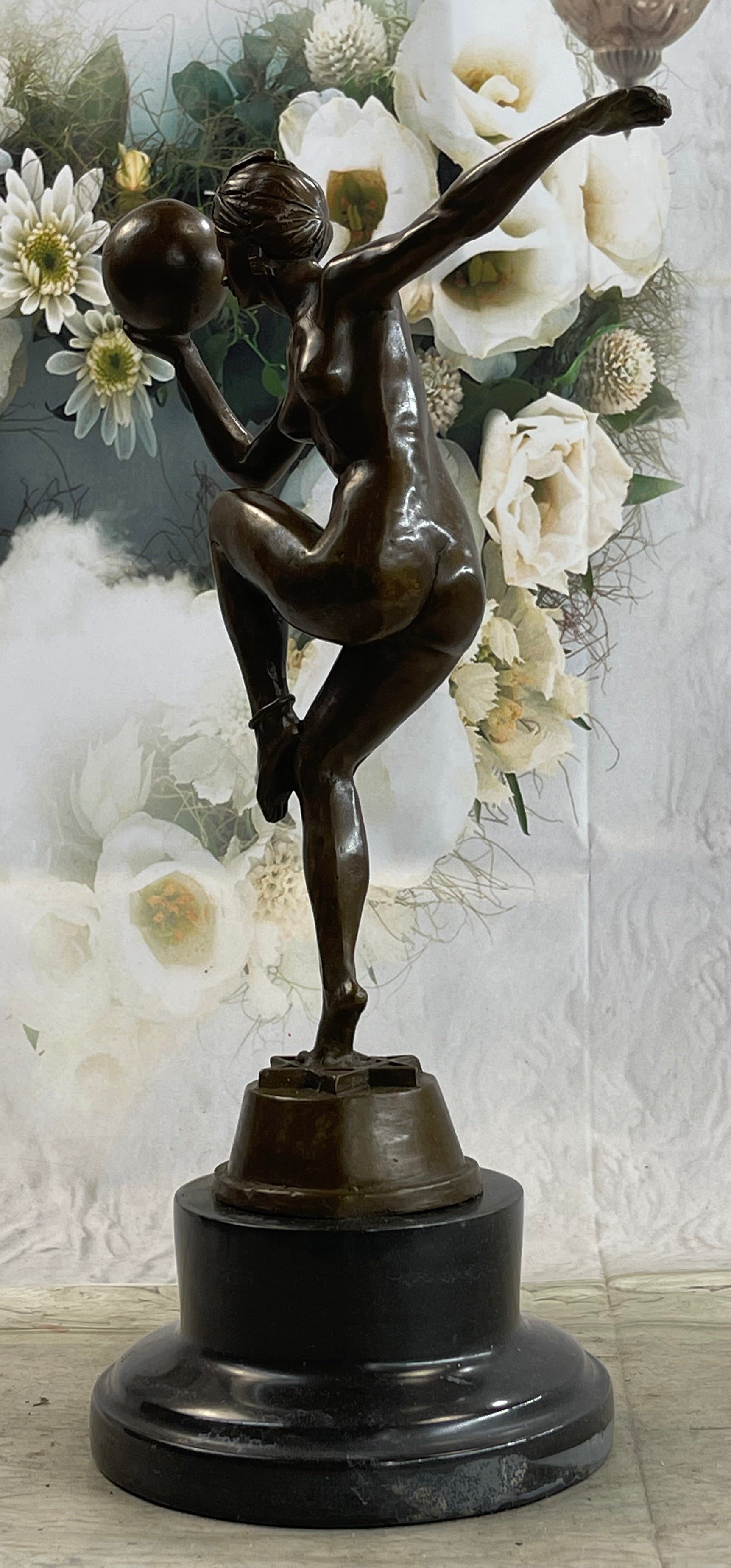 100% Real Nude Bronze Dancer Hand Made Sculpture Museum Quality Work Figurine