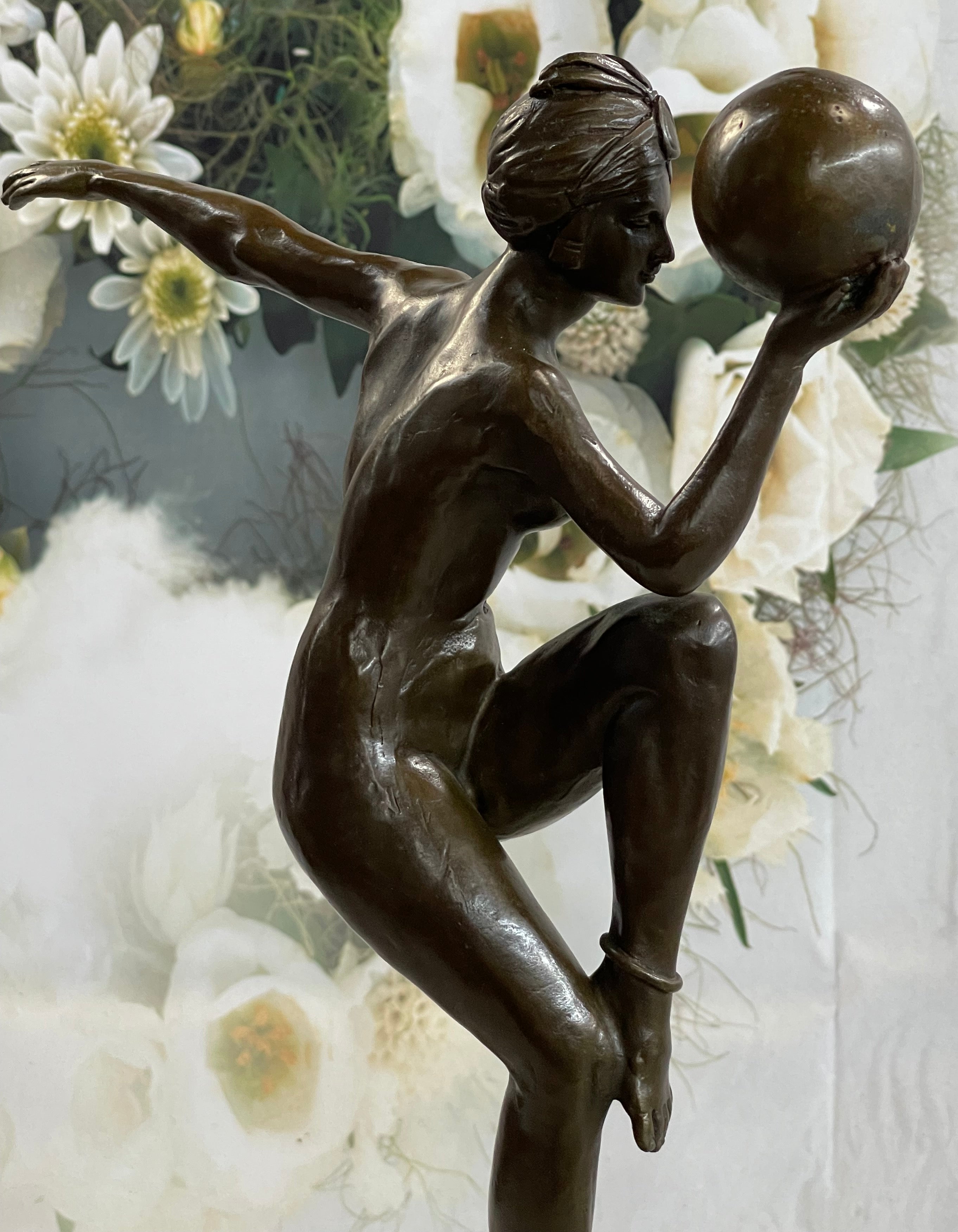 100% Real Nude Bronze Dancer Hand Made Sculpture Museum Quality Work Figurine