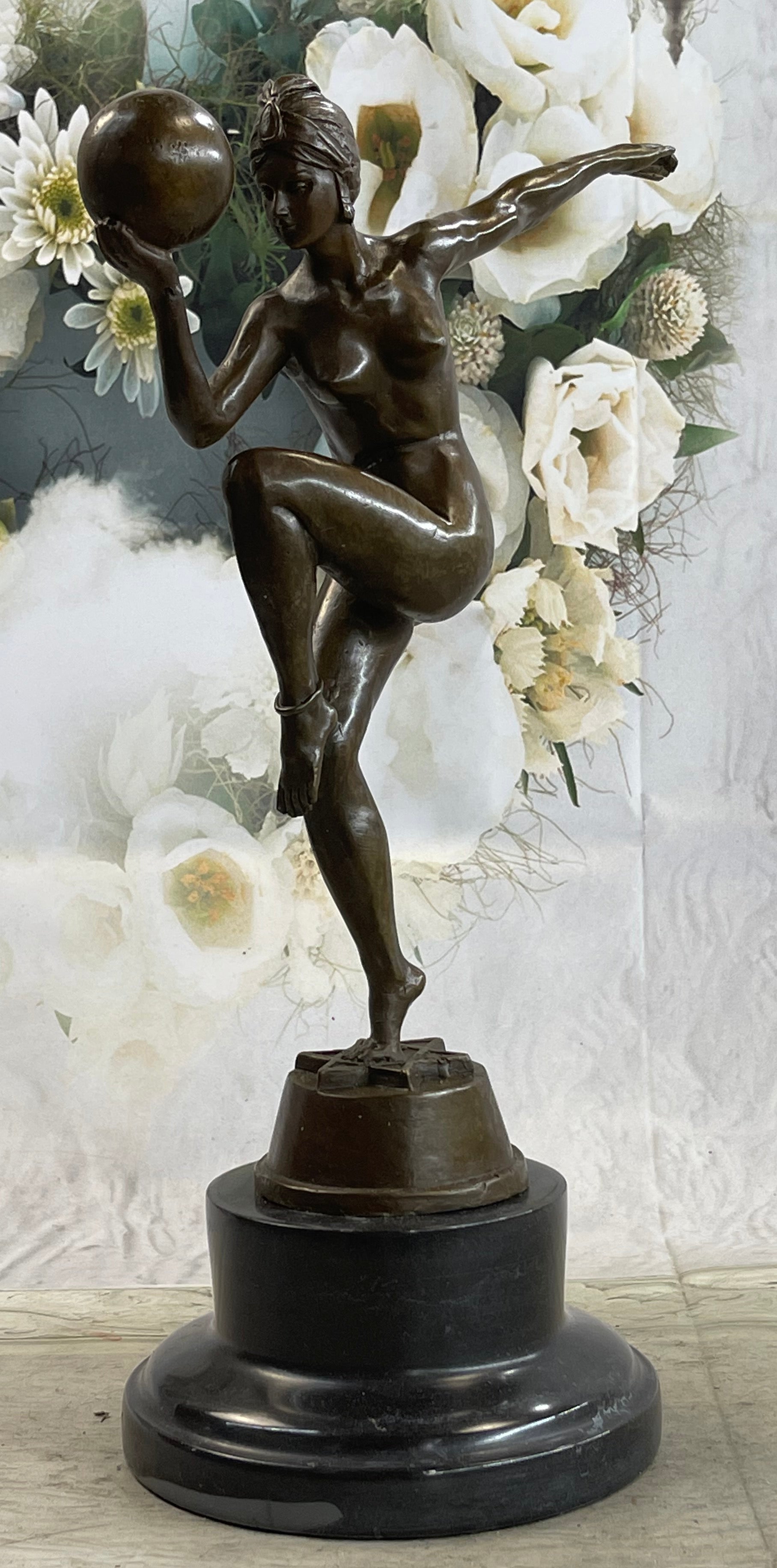 100% Real Nude Bronze Dancer Hand Made Sculpture Museum Quality Work Figurine