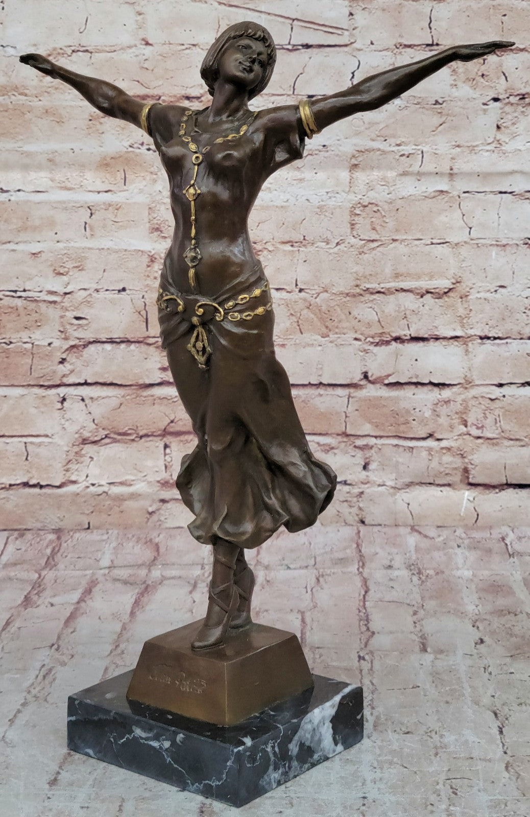 Hand Made Real Bronze Victorian Proper Lady Sculpture Statue Figurine Statue