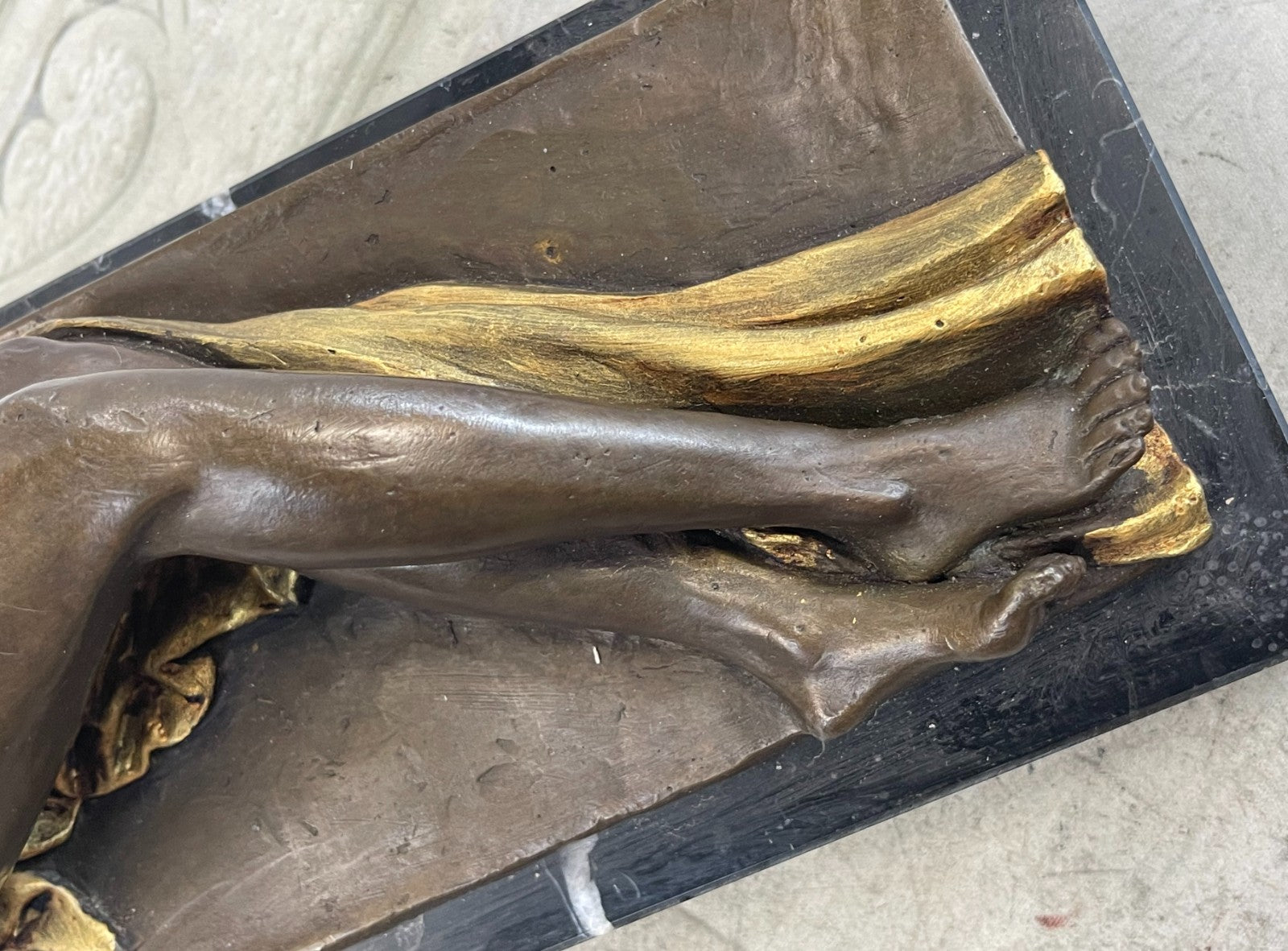 Handcrafted bronze sculpture SALE Base Marble Lady Nude Large Figurine