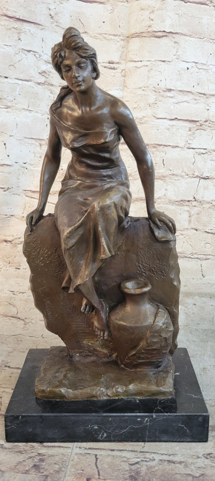 Villanis Emmanuel Sexy Bronze Sculpture Handcrafted Figurine Statue By Maiden