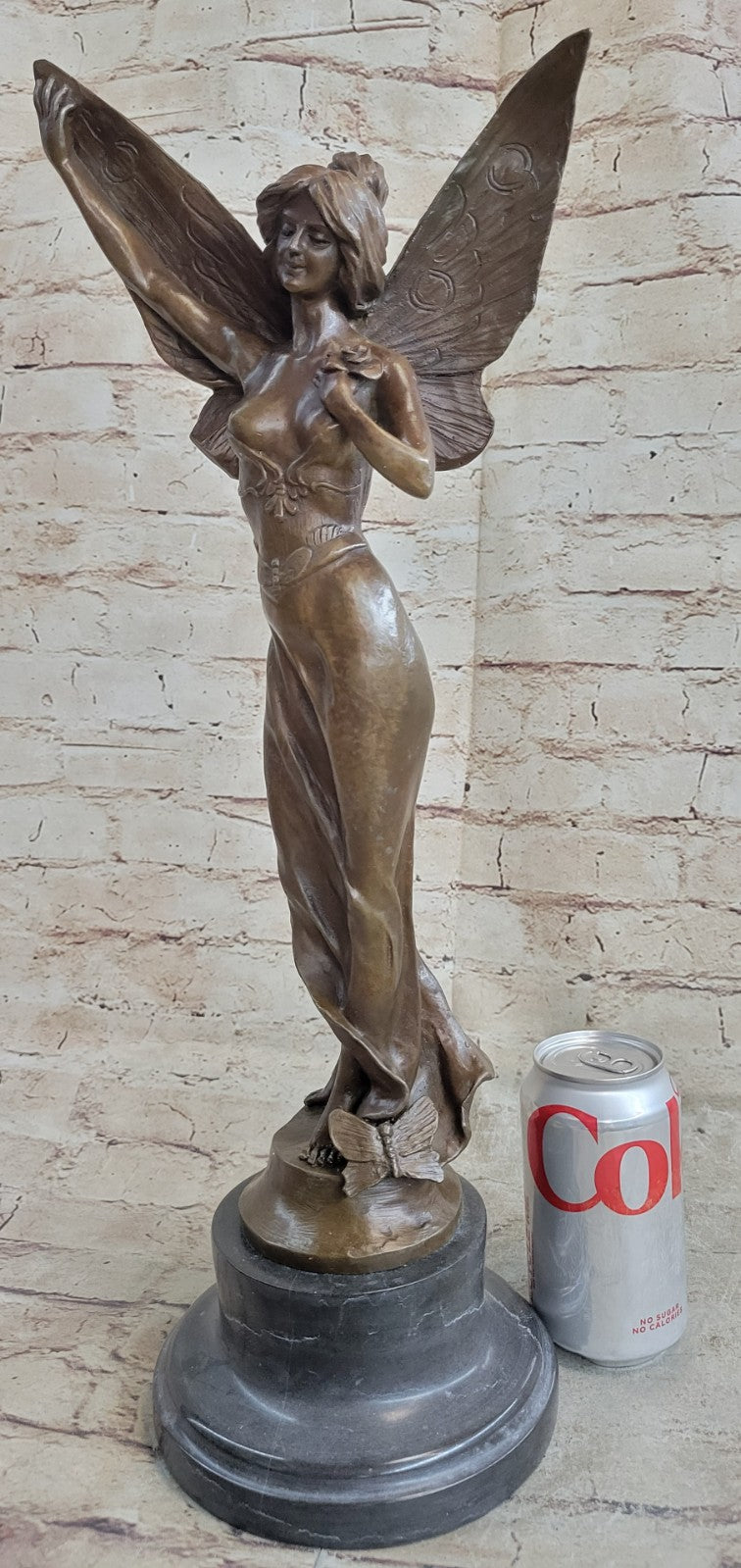 Handcrafted Bronze Cupid Garden Sculpture, Elegant Classic Artwork for Home Office