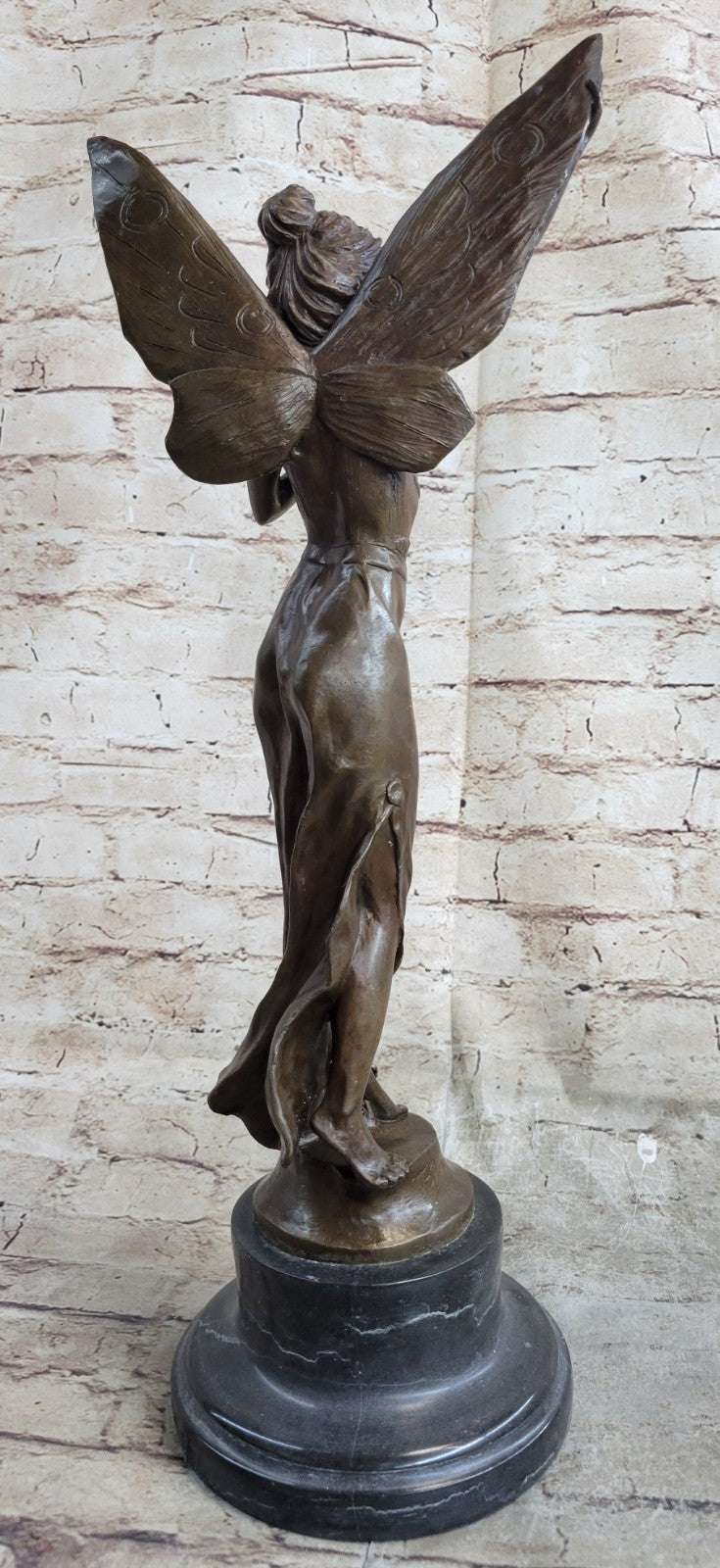 Handcrafted Bronze Cupid Garden Sculpture, Elegant Classic Artwork for Home Office