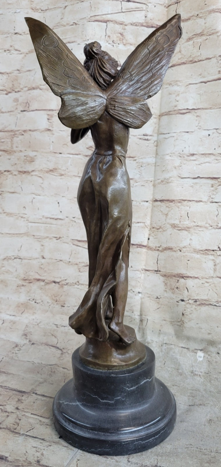 Handcrafted Bronze Cupid Garden Sculpture, Elegant Classic Artwork for Home Office