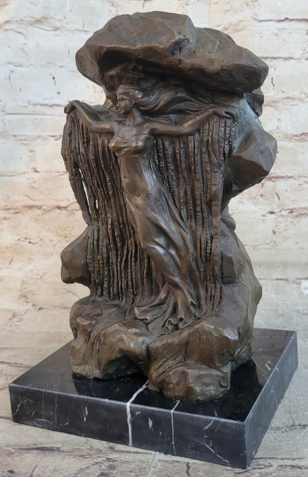 Elegant Female Bronze Sculpture Statue Museum Quality Sensual Wall Figurine