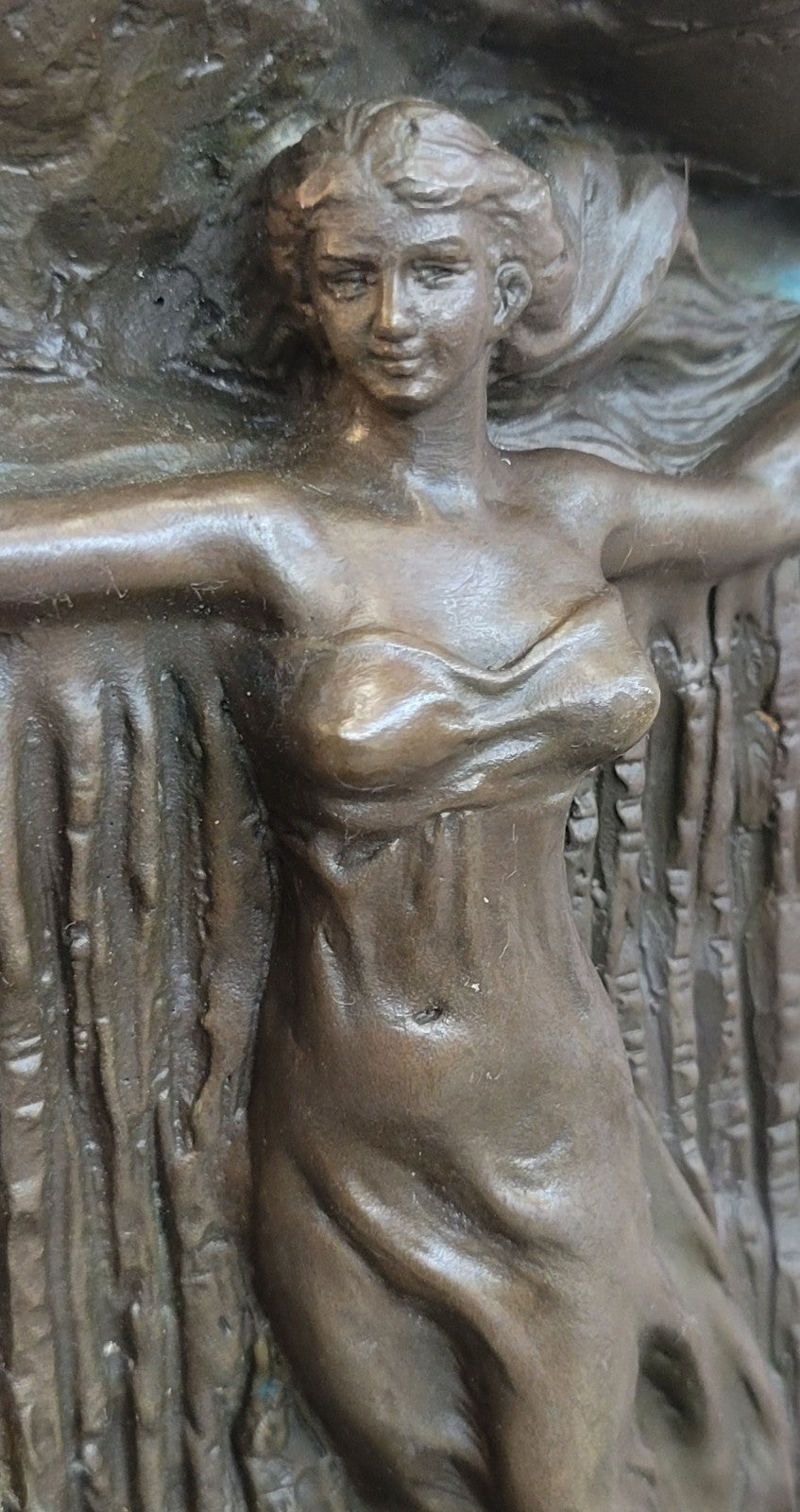 Elegant Female Bronze Sculpture Statue Museum Quality Sensual Wall Figurine