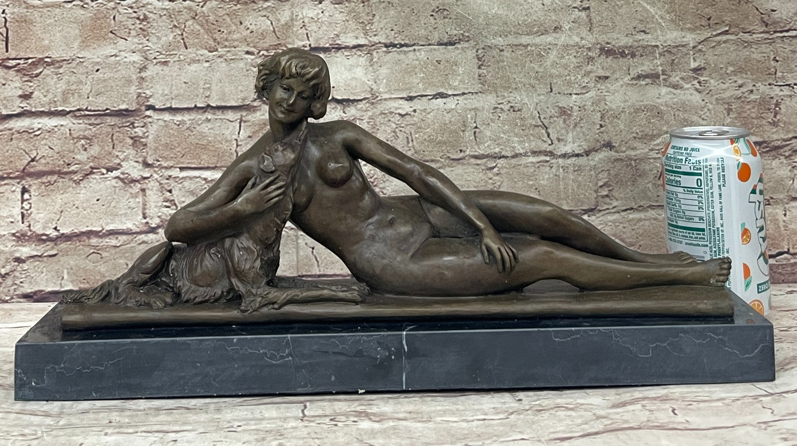 France Bruns Nude Sexy Girl Signed Deco Hand Art Handmade Bronze Sculpture Sale