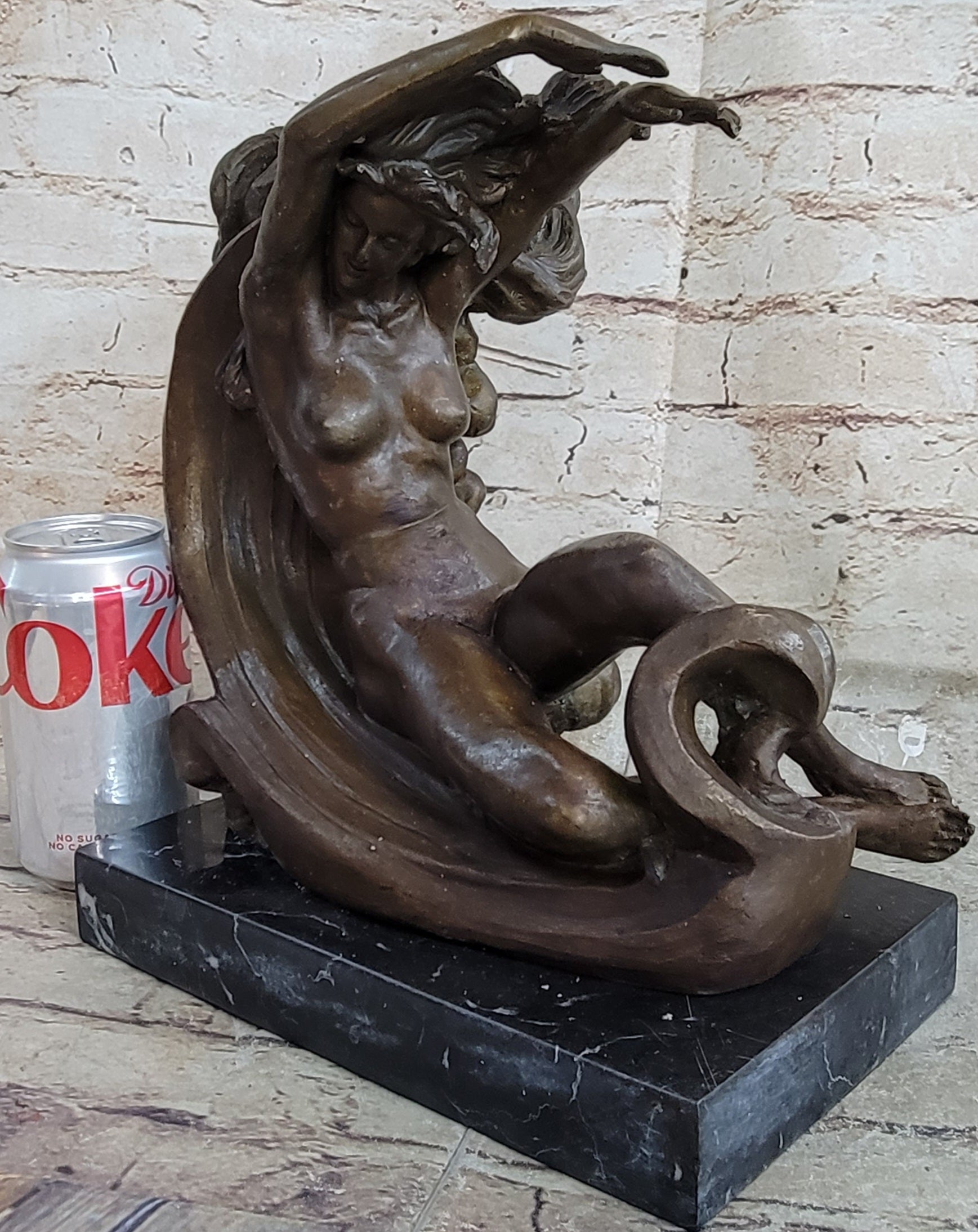 Young Nude Girl Hot Cast Venus Resting Bronze Sculpture Statue Figurine Deal Art