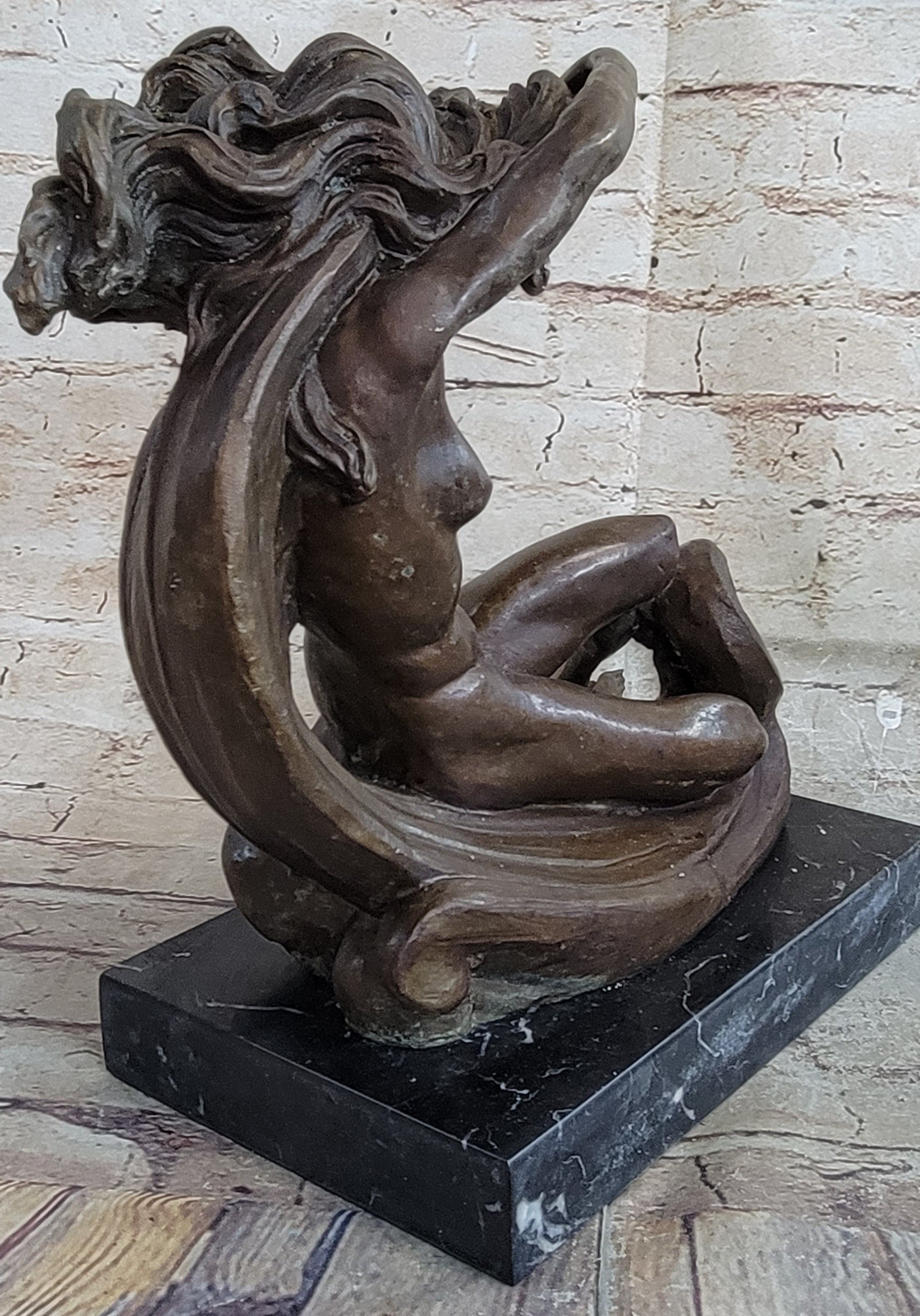 Young Nude Girl Hot Cast Venus Resting Bronze Sculpture Statue Figurine Deal Art