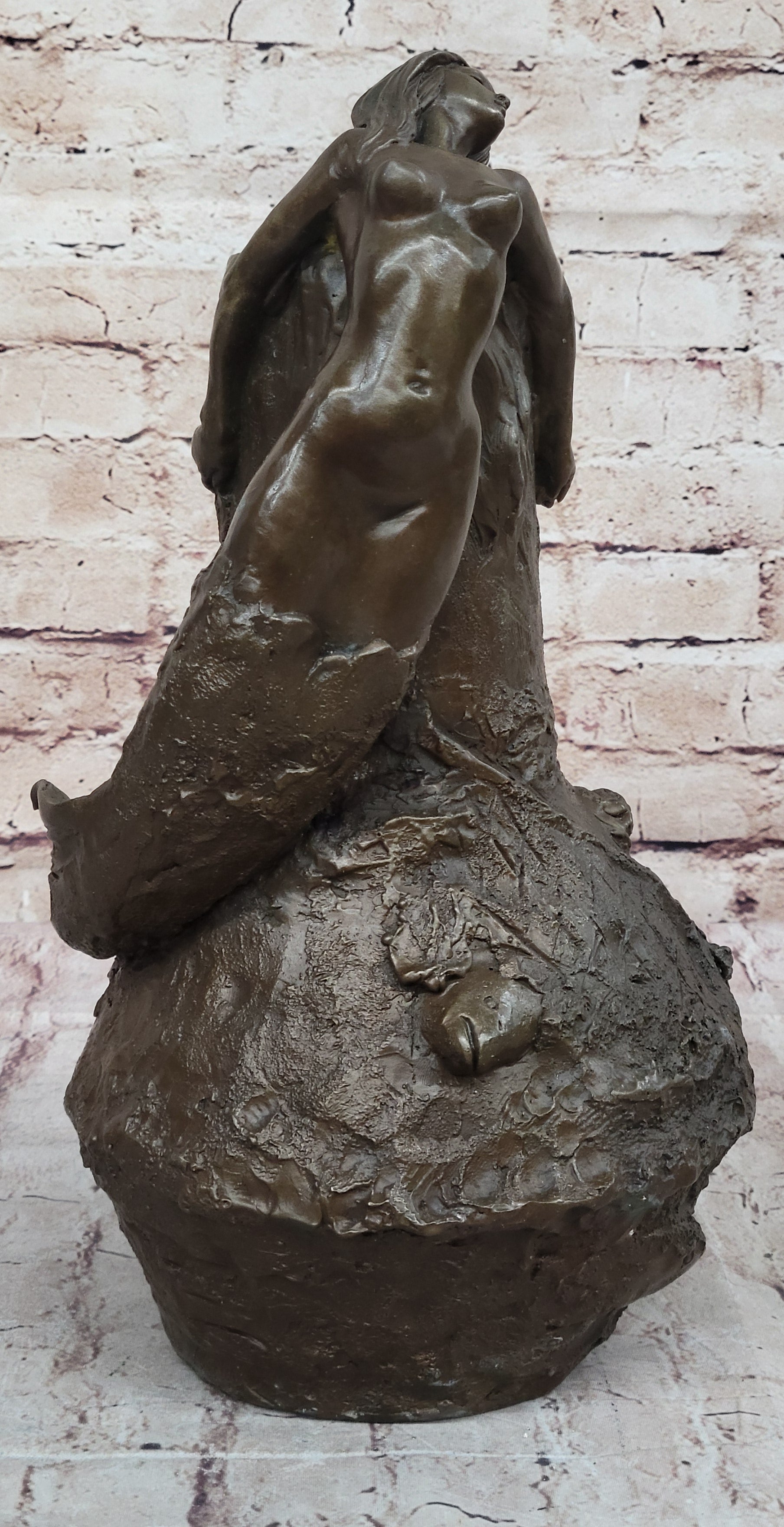 Handcrafted bronze sculpture SALE Merm Vitaleh Aldo Nouveau Art Original Signed