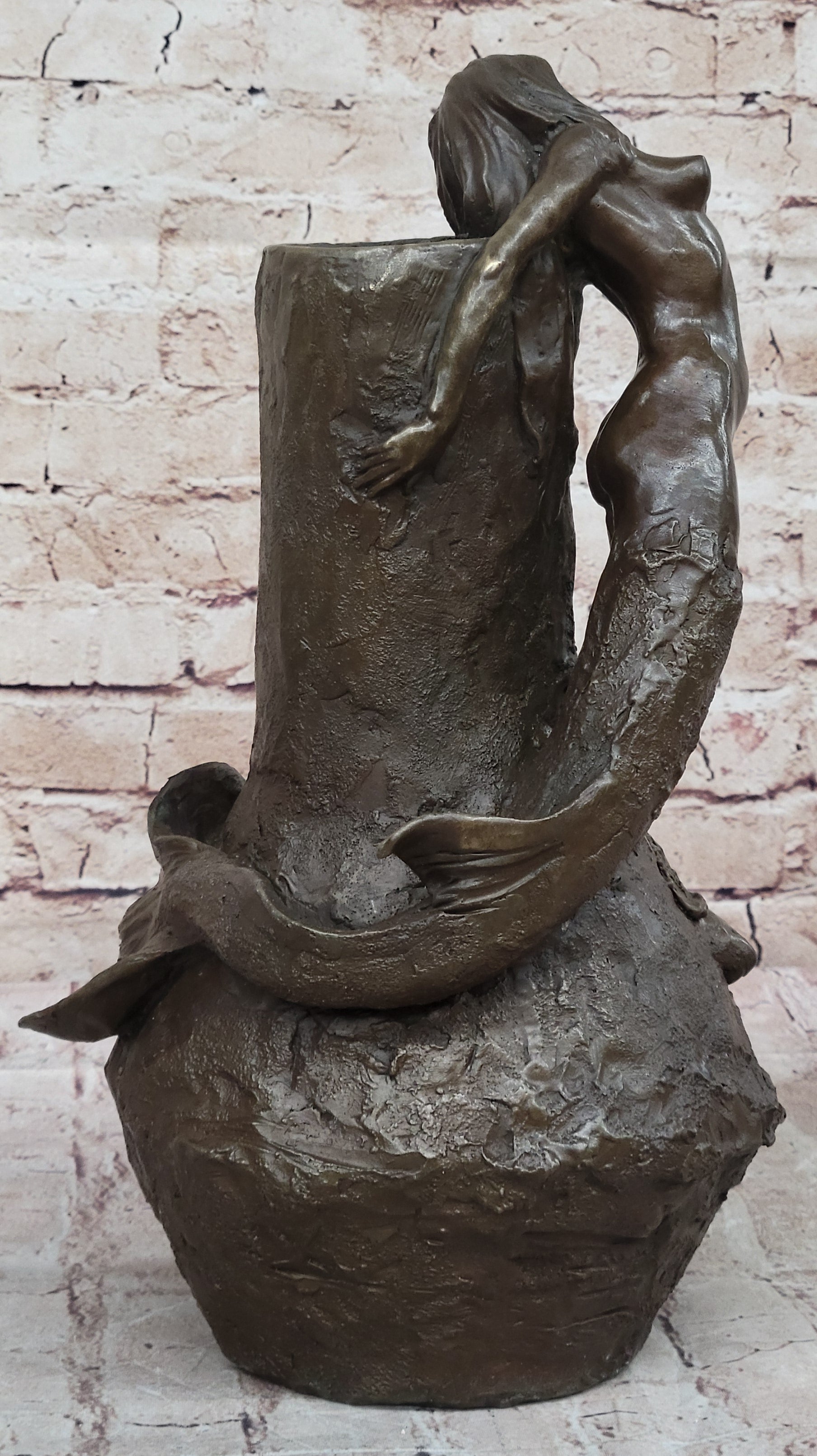 Handcrafted bronze sculpture SALE Merm Vitaleh Aldo Nouveau Art Original Signed