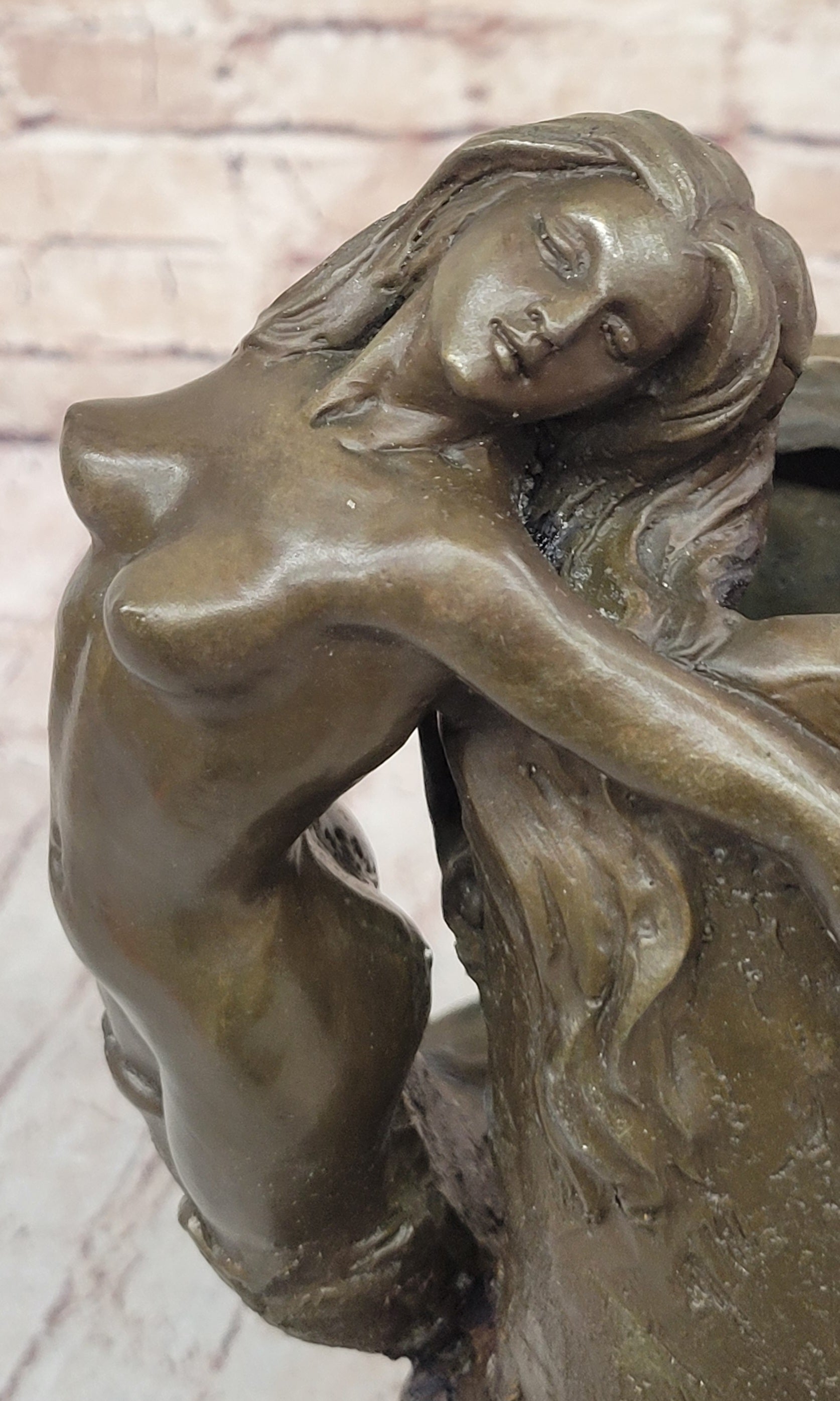 Handcrafted bronze sculpture SALE Merm Vitaleh Aldo Nouveau Art Original Signed