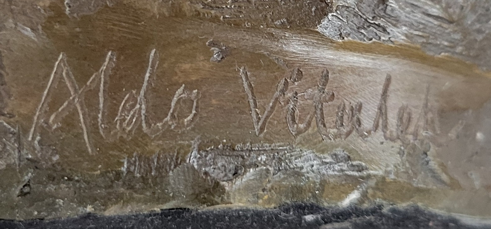 Handcrafted bronze sculpture SALE Merm Vitaleh Aldo Nouveau Art Original Signed