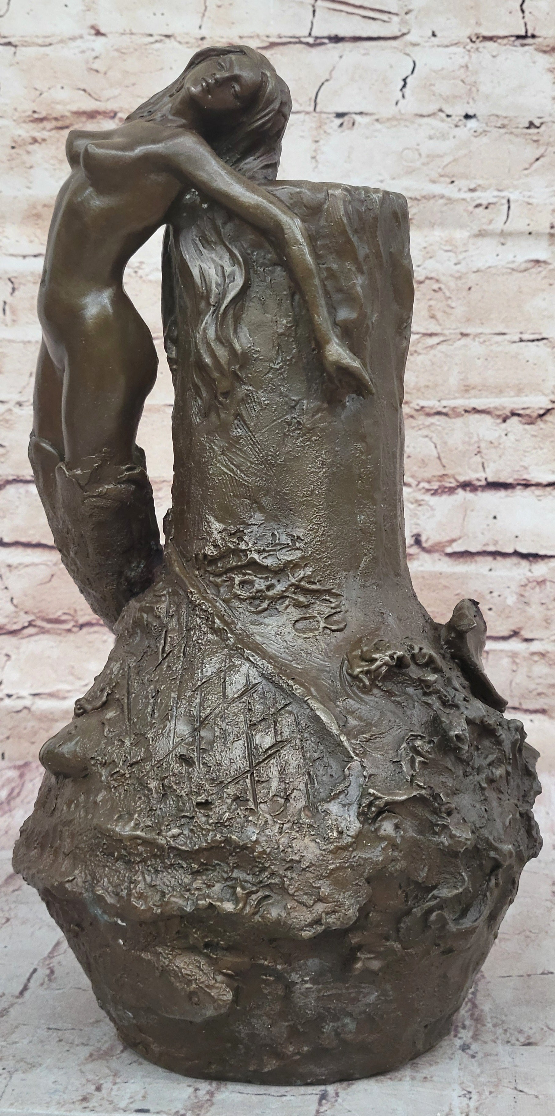 Handcrafted bronze sculpture SALE Merm Vitaleh Aldo Nouveau Art Original Signed