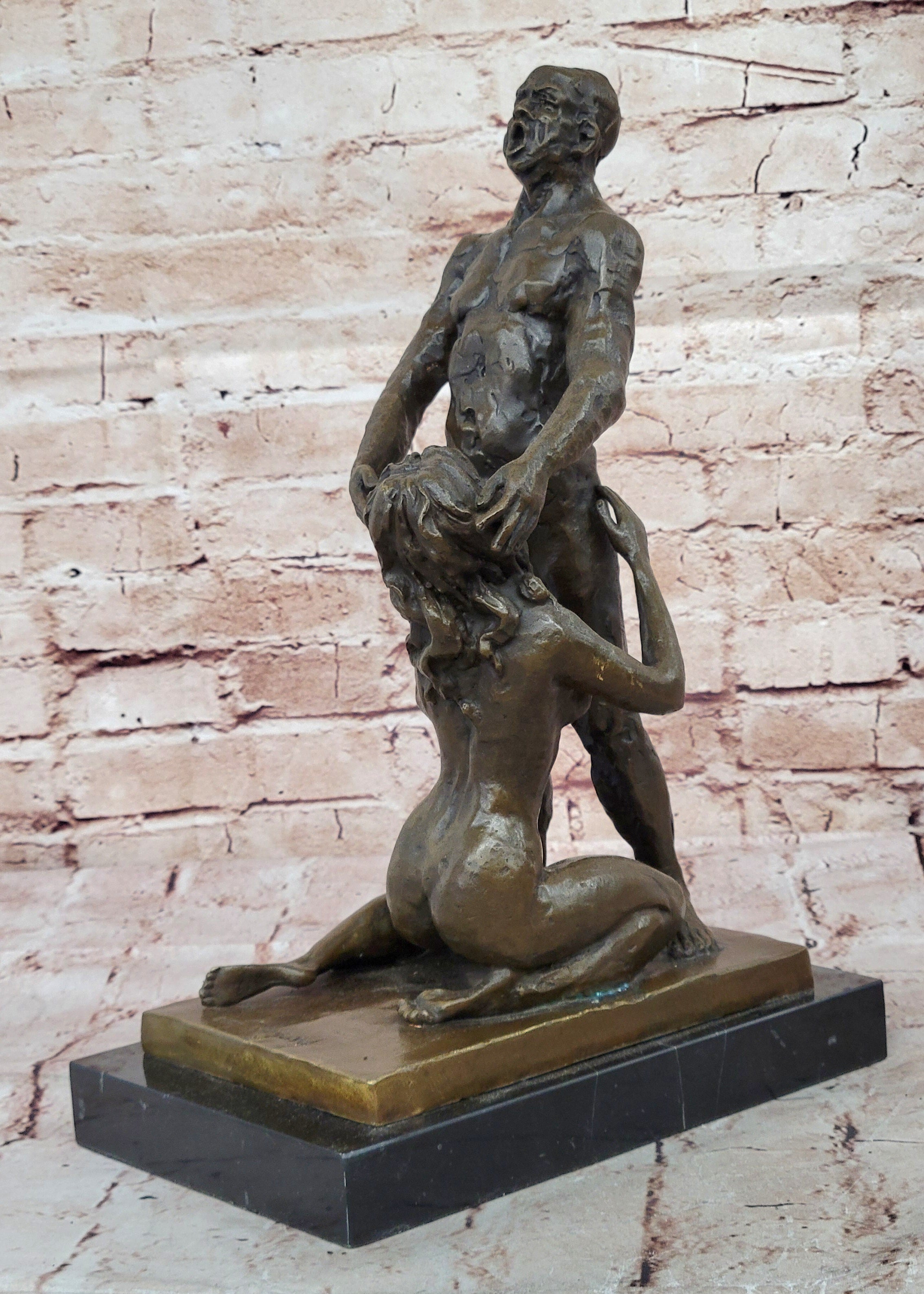 Sexy Erotic Sculpture Nude Girl Man Provocative Bronze Statue Sculpture Sex Gift
