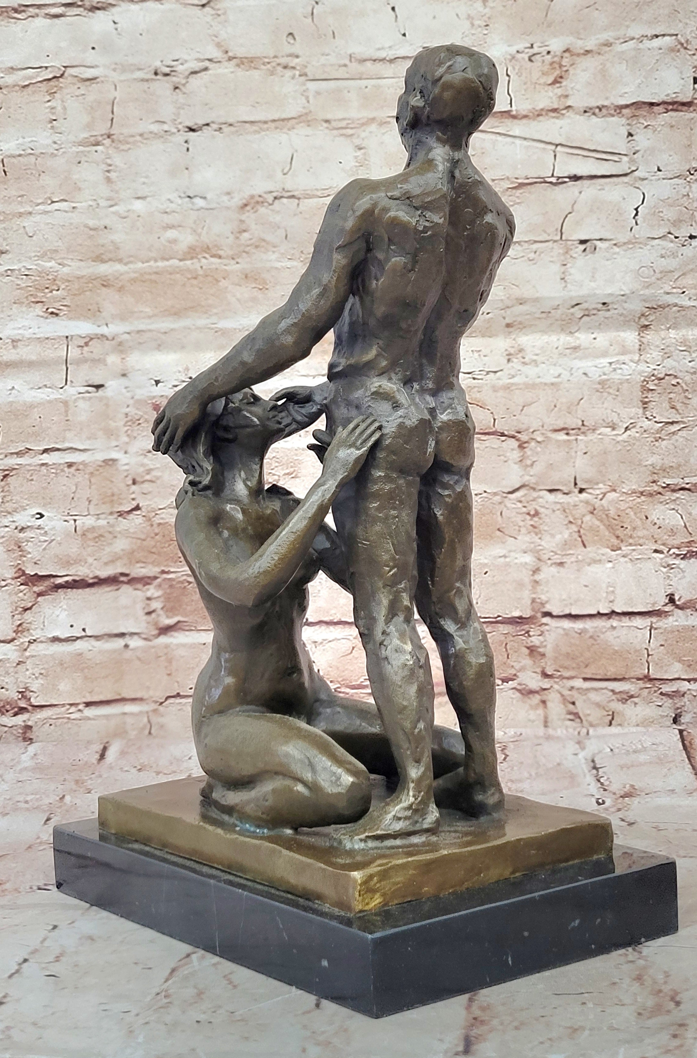 Sexy Erotic Sculpture Nude Girl Man Provocative Bronze Statue Sculpture Sex Gift