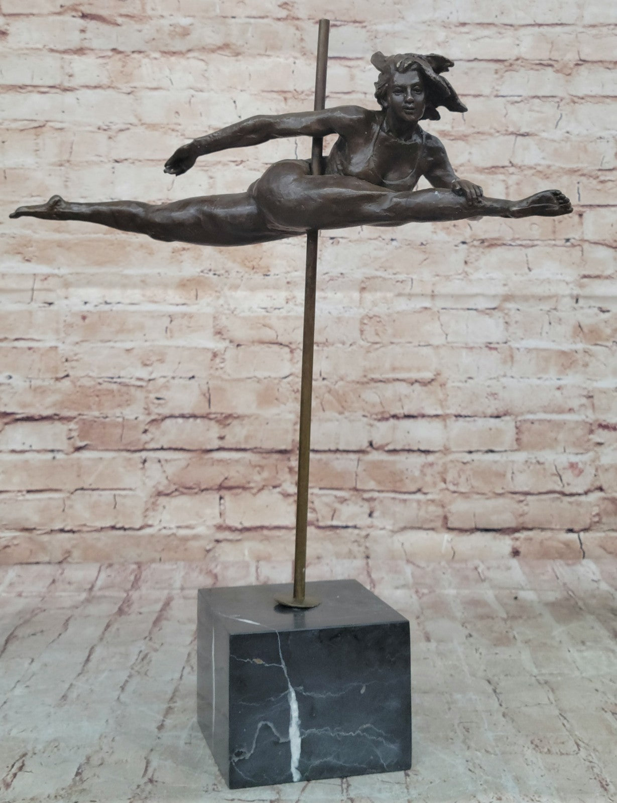 Olympic Gymnast Rhythmic Girl Attractive Figure Handcrafted Bronze Sculpture