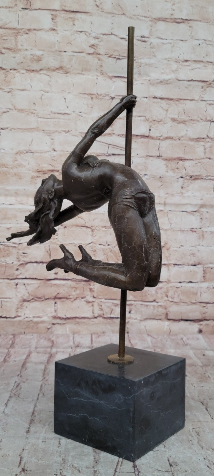 Olympic Sexy Girl Comaneci Nadia Vitaleh Aldo Handcrafted Bronze Sculpture Art T