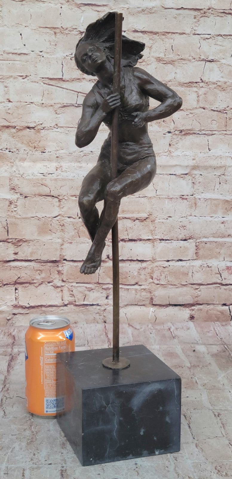Mid Century Erotic Performer Bronze Sculpture Go-go Bar Dorm Man Cave Decoration