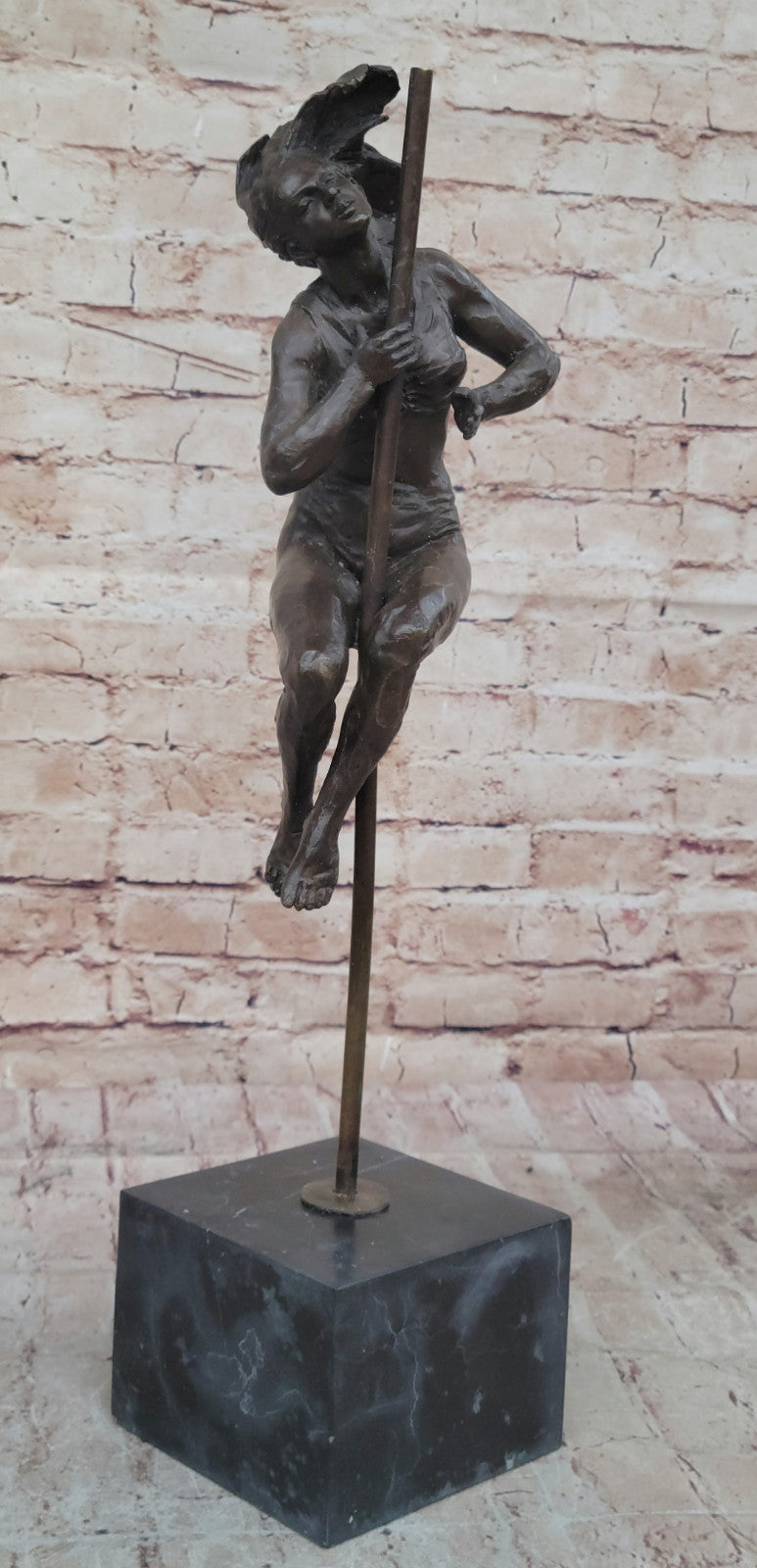 Mid Century Erotic Performer Bronze Sculpture Go-go Bar Dorm Man Cave Decoration