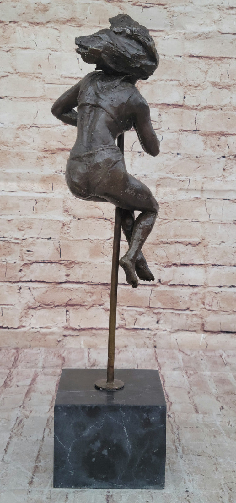 Mid Century Erotic Performer Bronze Sculpture Go-go Bar Dorm Man Cave Decoration