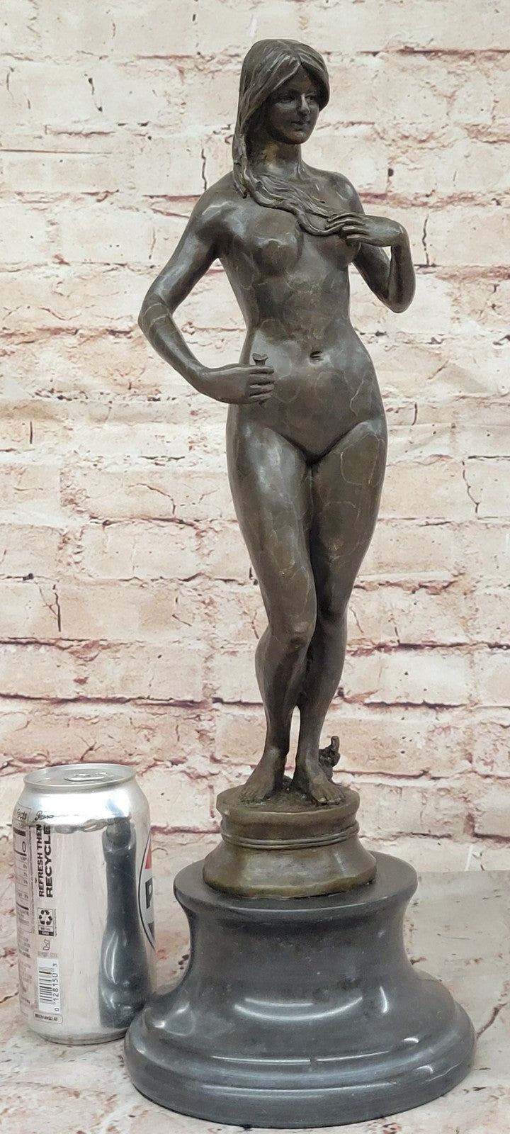 Original Bronze Statue of Woman by Aldo Vitaleh Handcrafted Home Office Decor