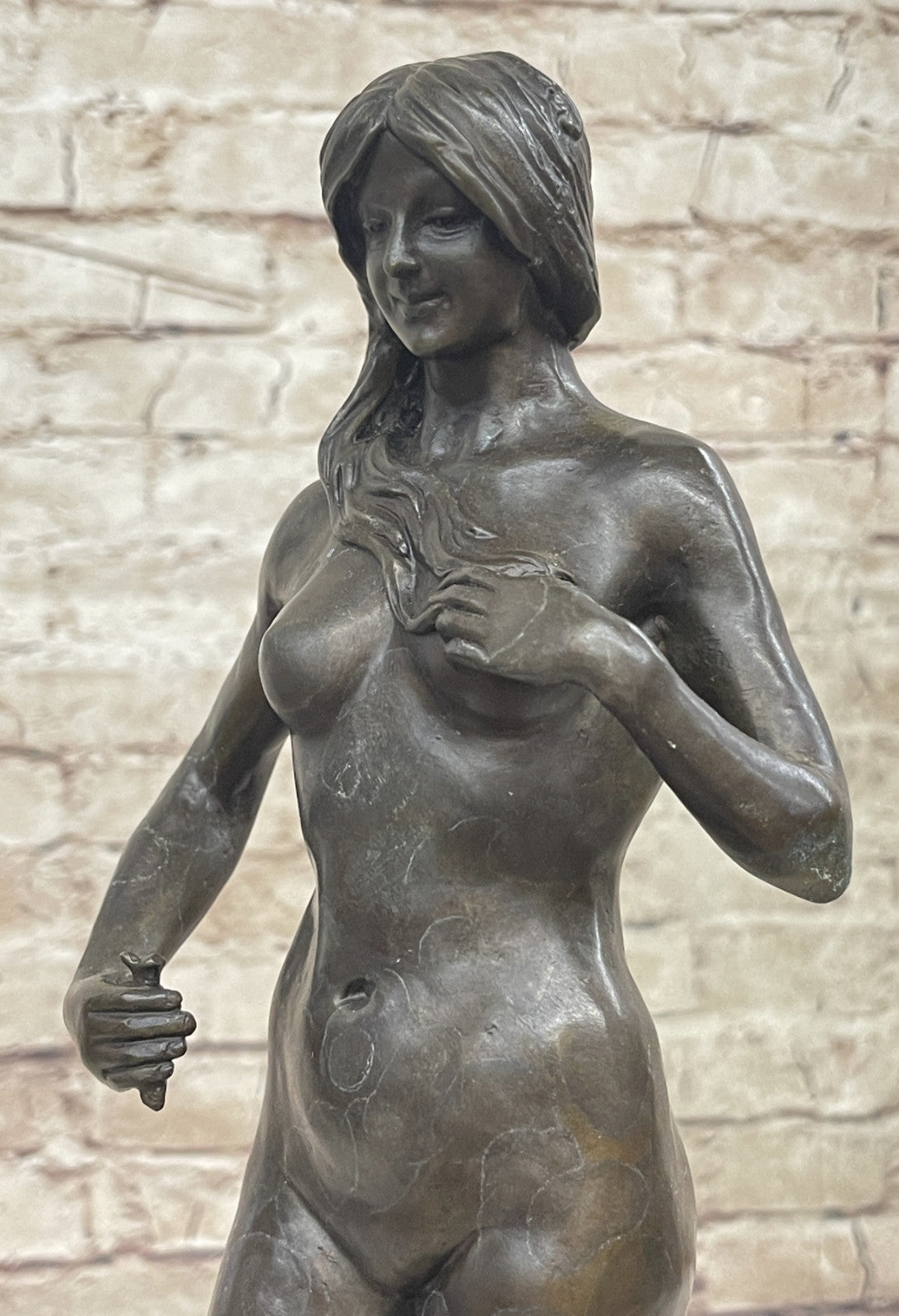 Original Bronze Statue of Woman by Aldo Vitaleh Handcrafted Home Office Decor