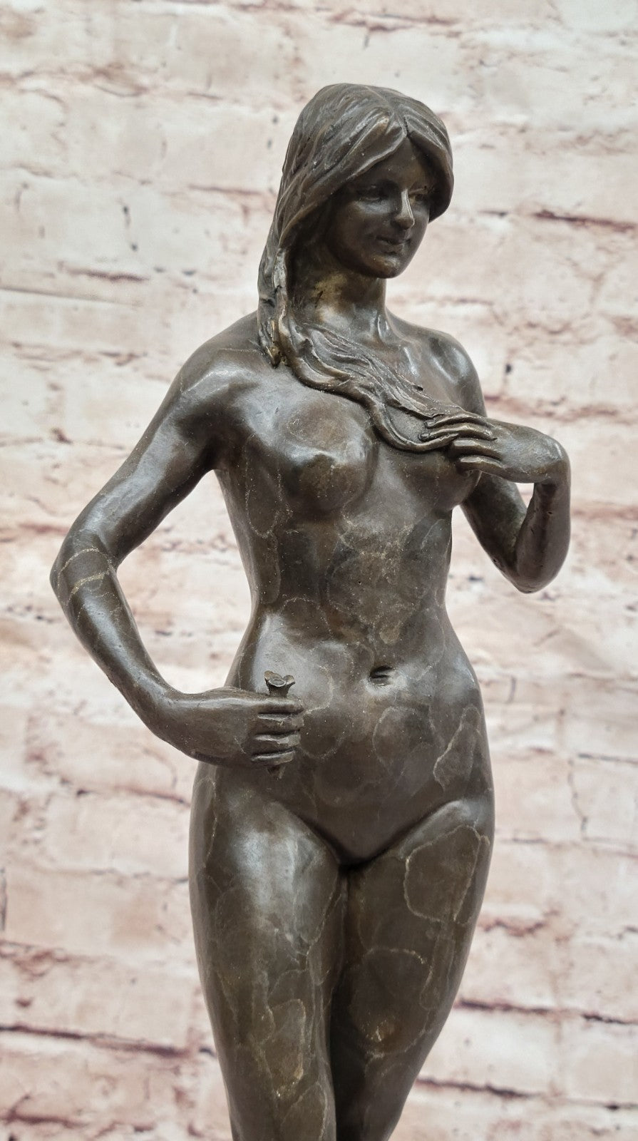 Original Bronze Statue of Woman by Aldo Vitaleh Handcrafted Home Office Decor