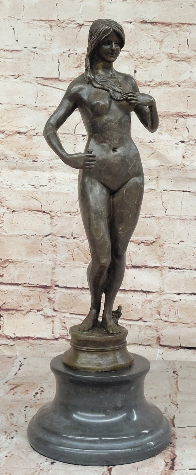 Original Bronze Statue of Woman by Aldo Vitaleh Handcrafted Home Office Decor