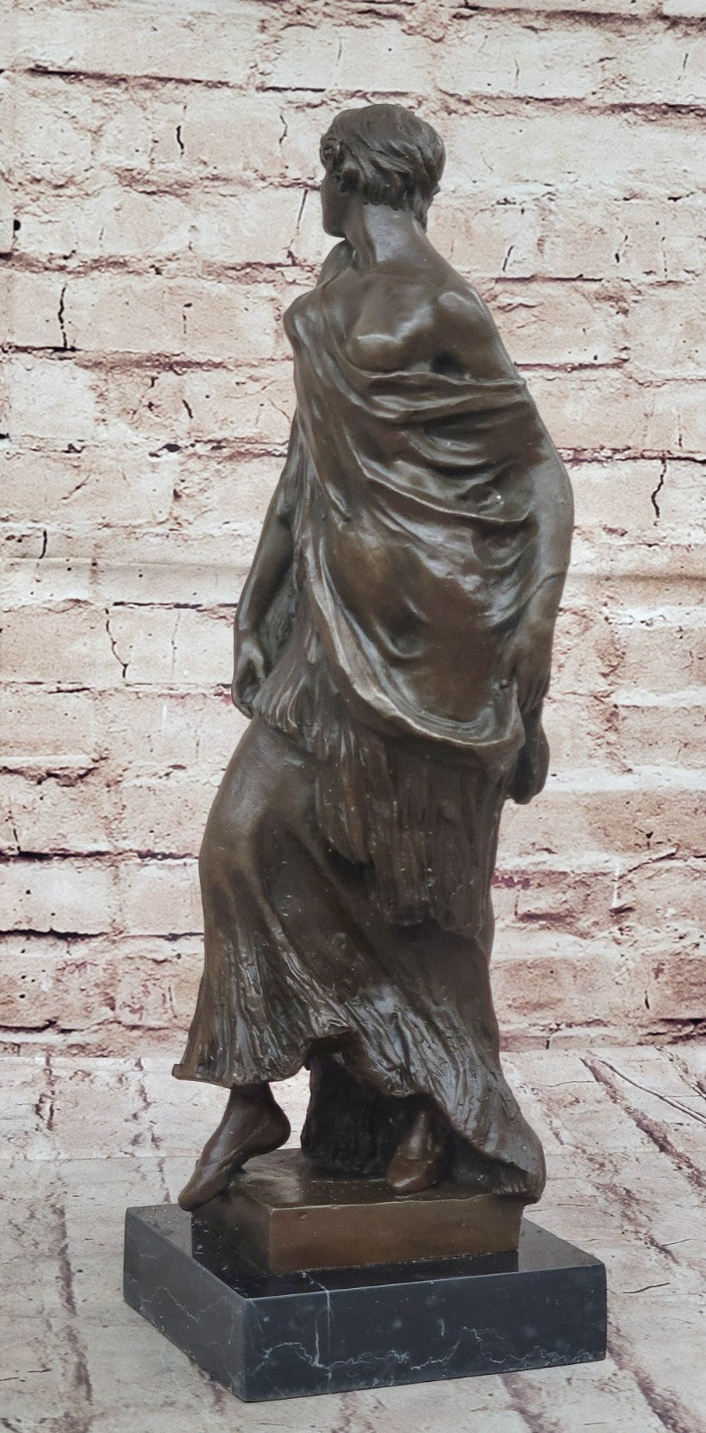Highly Detailed Art Deco Bronze Woman Sculpture by Vitaleh on Marble Figure