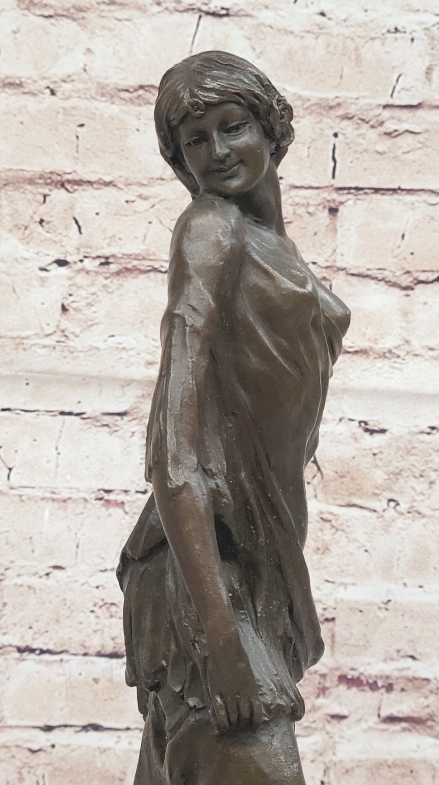 Highly Detailed Art Deco Bronze Woman Sculpture by Vitaleh on Marble Figure
