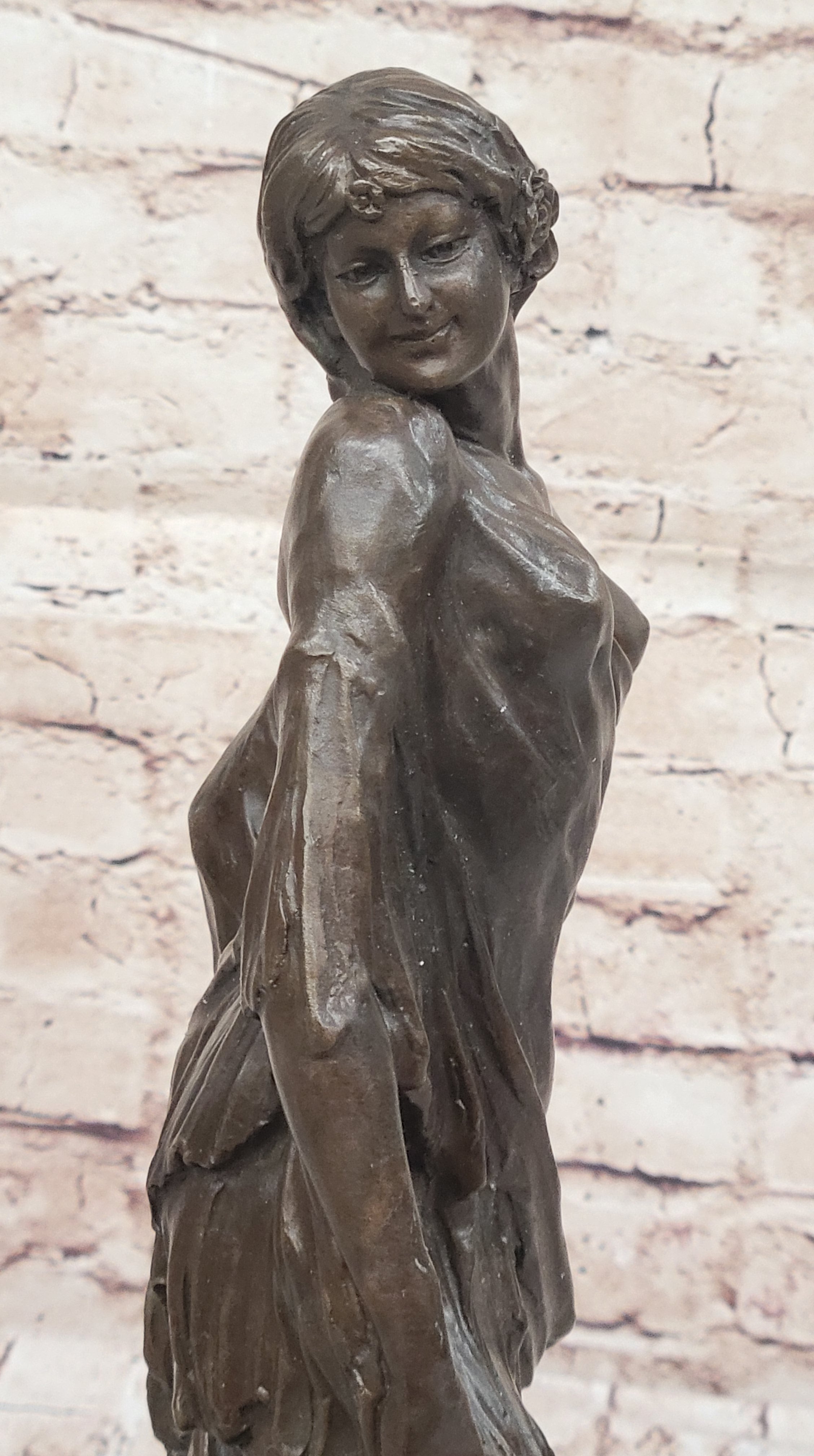 Lady Sexy Sensual Actress Woman Fashion Art Decor Bronze Marble Base Statue Sale