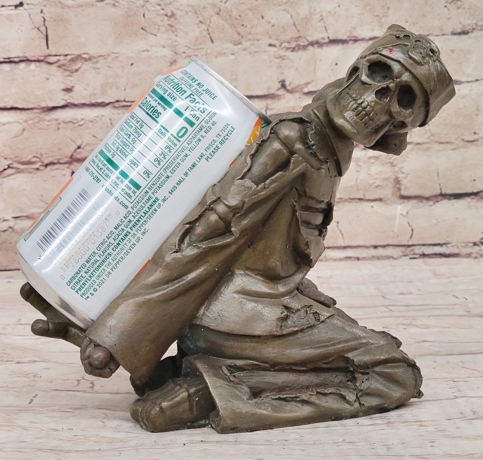 Skelton Laying Wine Holder Bronze Statue Sculpture Figurine Hot Cast Art Décor