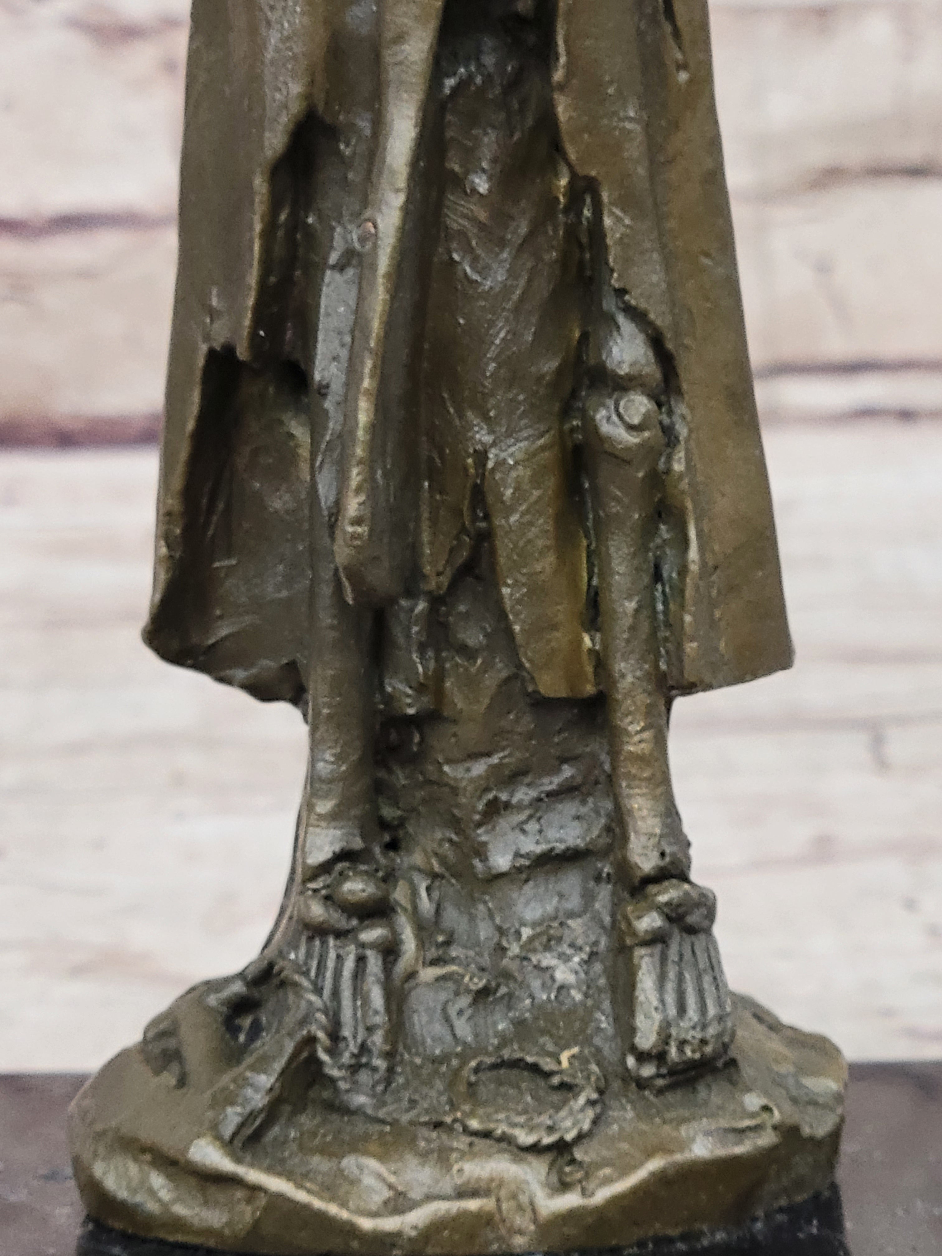 Skeleton Pirate Bronze Skulpture Head Dagger Gothic Figure Statue Art Deco SALE