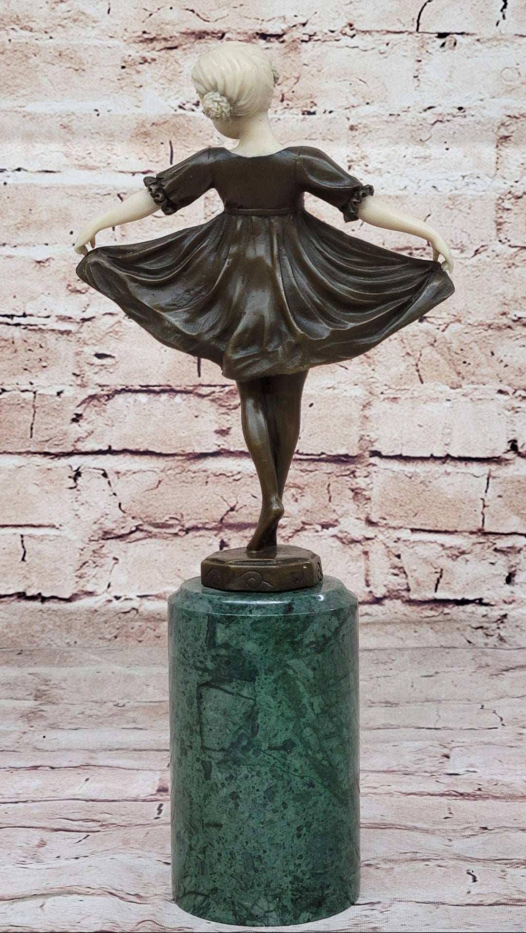 ART DECO Künstler Bronze Mädchen mit Reif sign. PREISS Figur Figurine Home Decor
