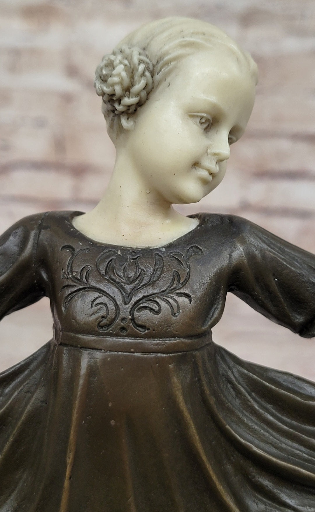 ART DECO Künstler Bronze Mädchen mit Reif sign. PREISS Figur Figurine Home Decor