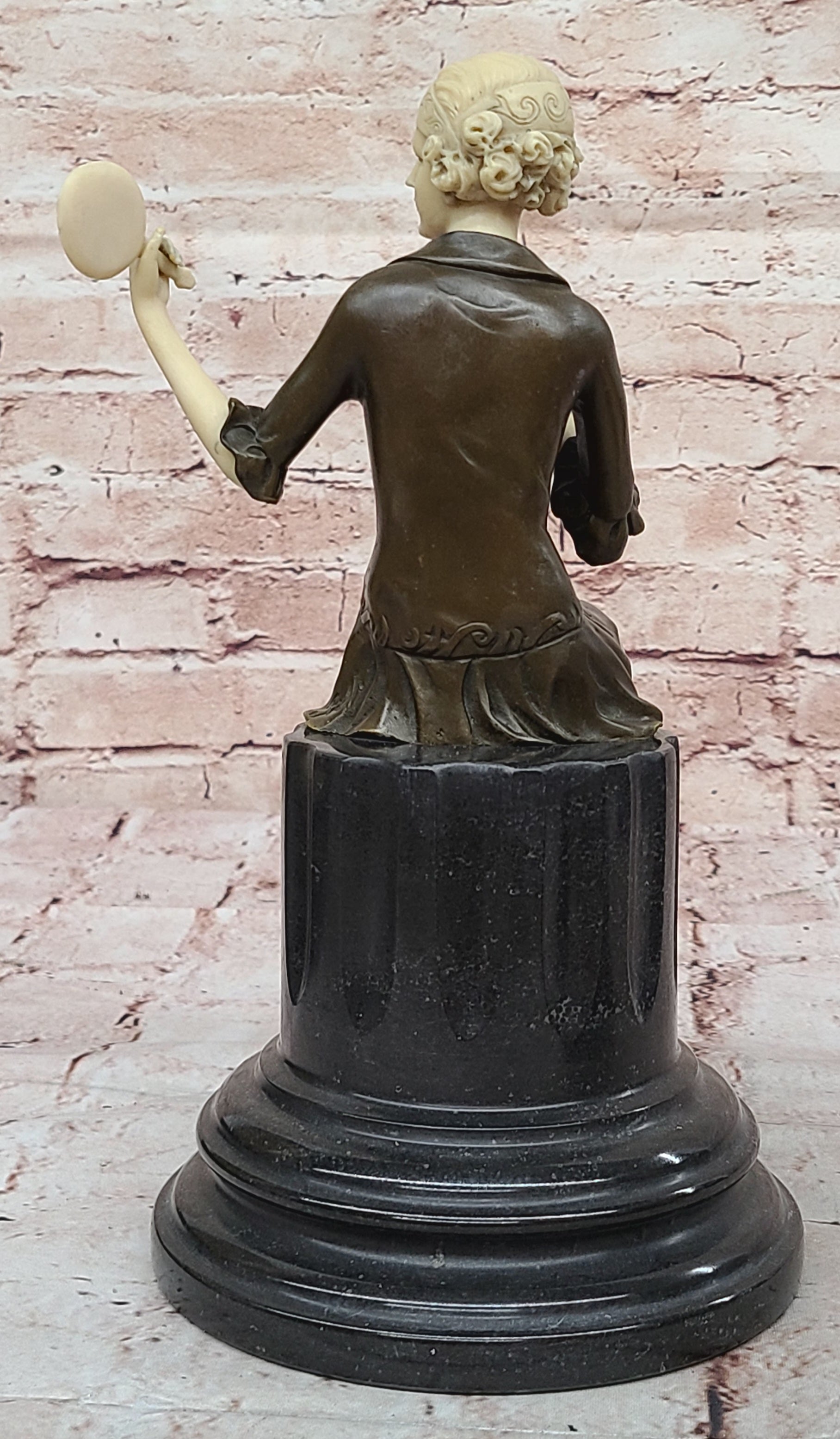 VINTAGE BRONZE METAL SCULPTURE PRETTY FEMALE MODEL DANCING DANCER SIGNED PREISS