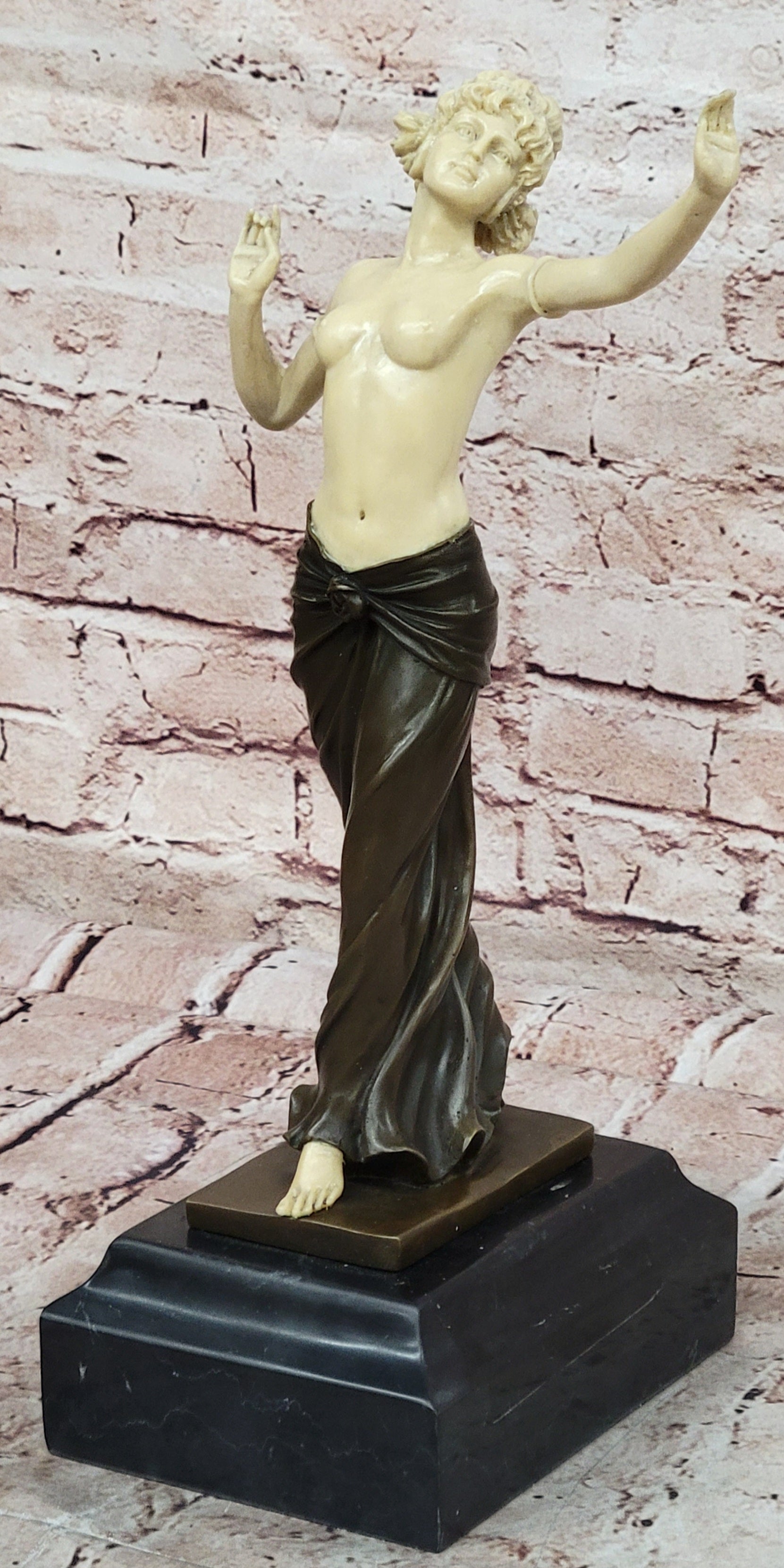 Combination of Real Bronze and Decor Sculpture Hot Cast Erotic Woman Figure