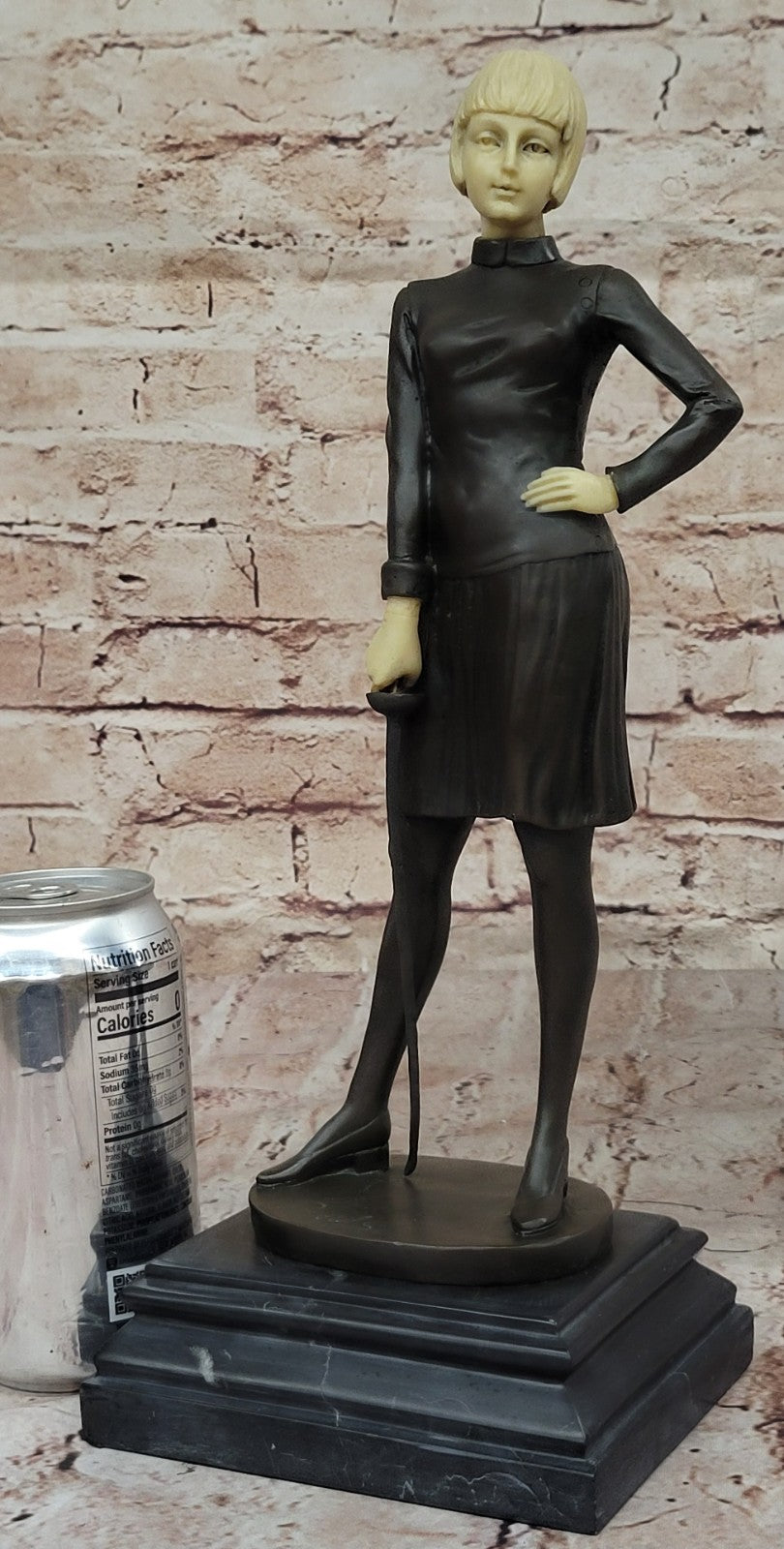 Art Nouveau Female Fencer Museum Quality Bronze Sculpture by Preiss Decor Figure