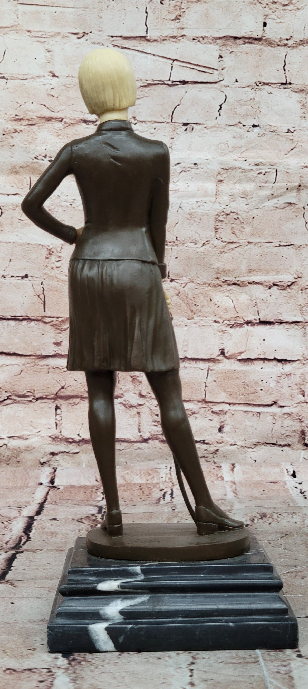 Art Nouveau Female Fencer Museum Quality Bronze Sculpture by Preiss Decor Figure